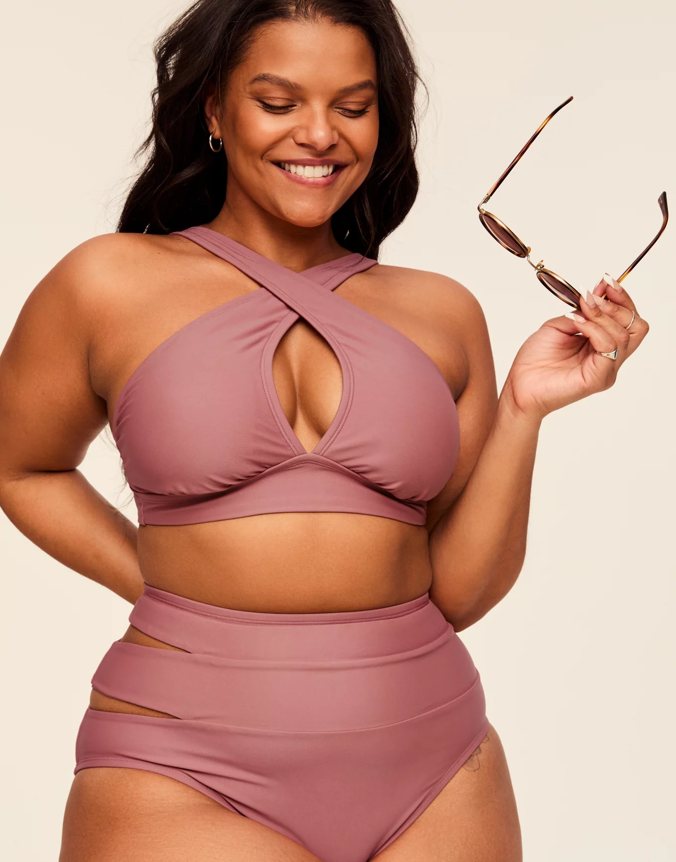 Demi Dark Pink Plus Bikini Set, XL-4X