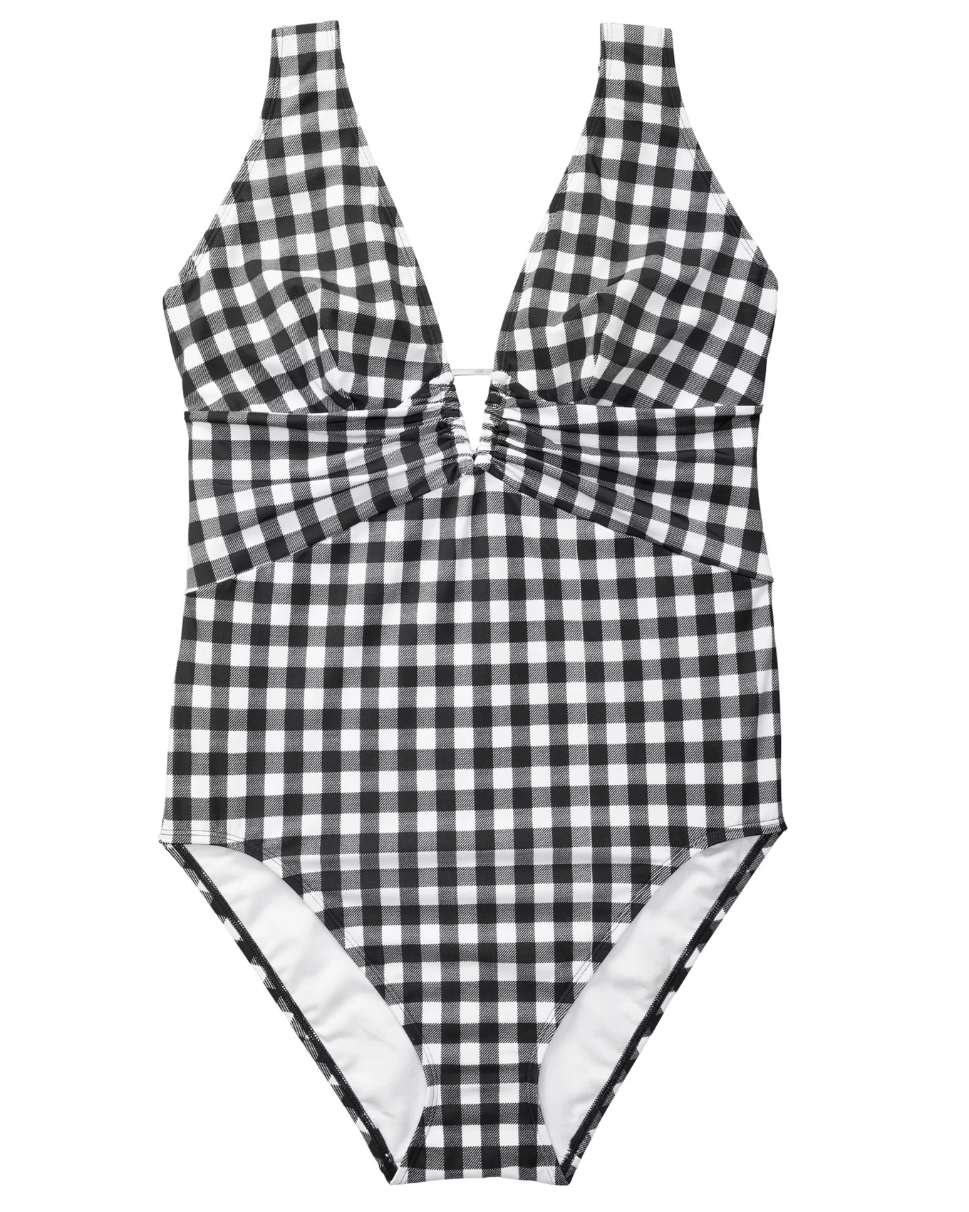 Summer Swimsuit Women's Sweet Plaid Small Breasts Gathered Sexy