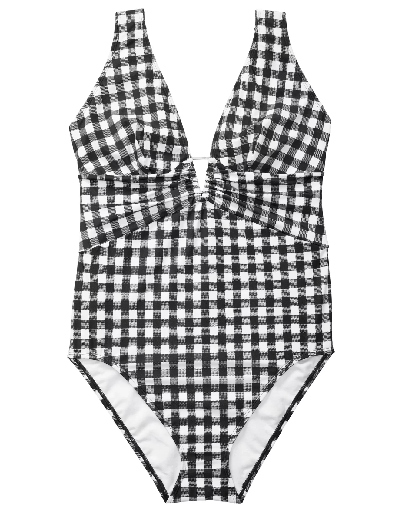 Andria Plaid Black Plus One Piece, XL-4X | Adore Me