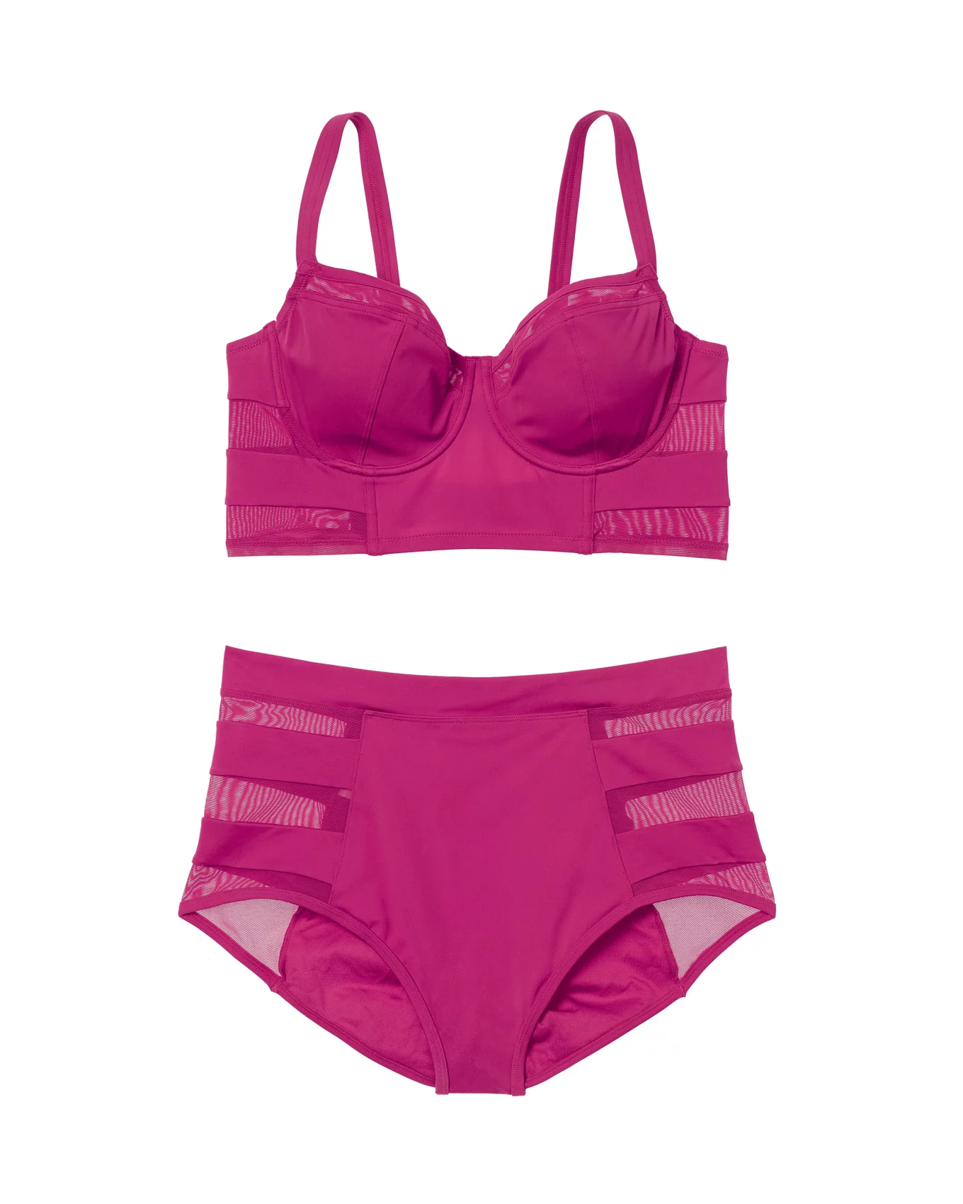 Daeny Dark Pink Plus Contour Balconette Bikini, 40C-40D