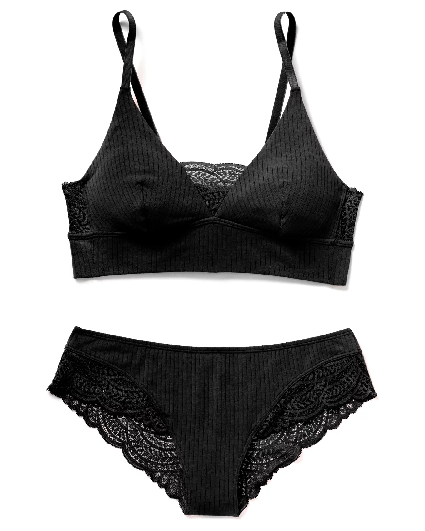 Buy Bra Penty Set New Style Black Lace Crotchless Booty Short