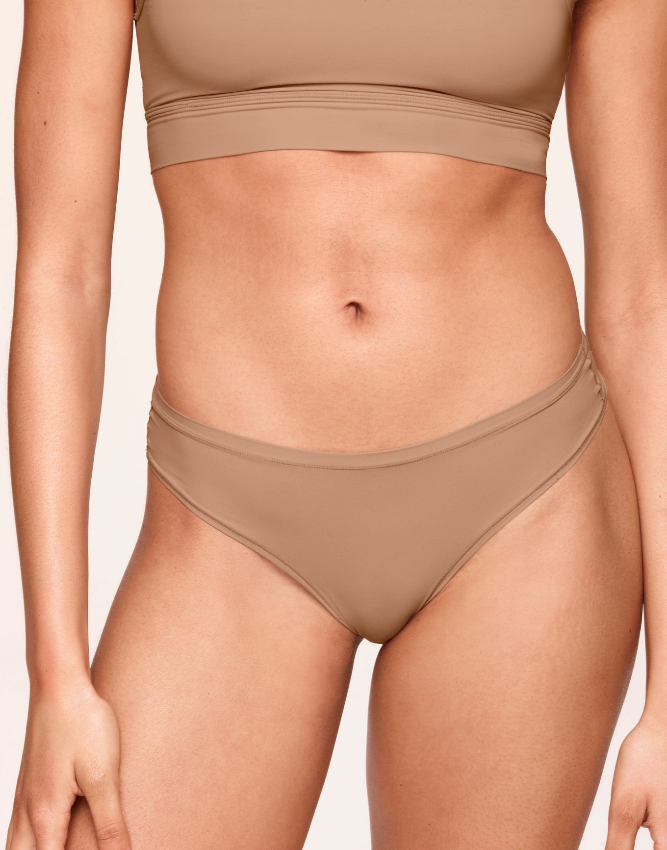 Mora Thong Medium Beige Low Rise Thong, M-XL | Adore Me