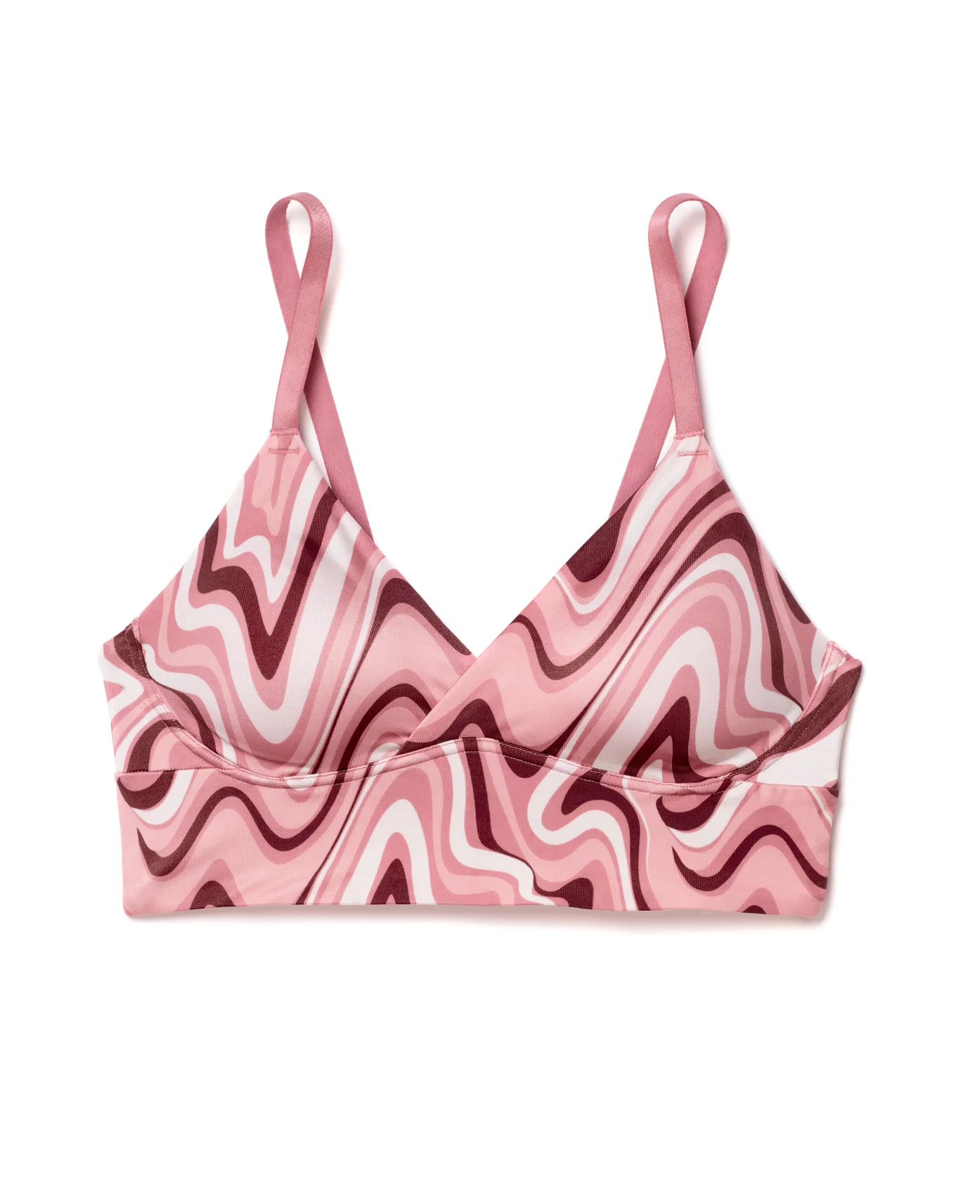 Pink invisible removable straps plunge bra