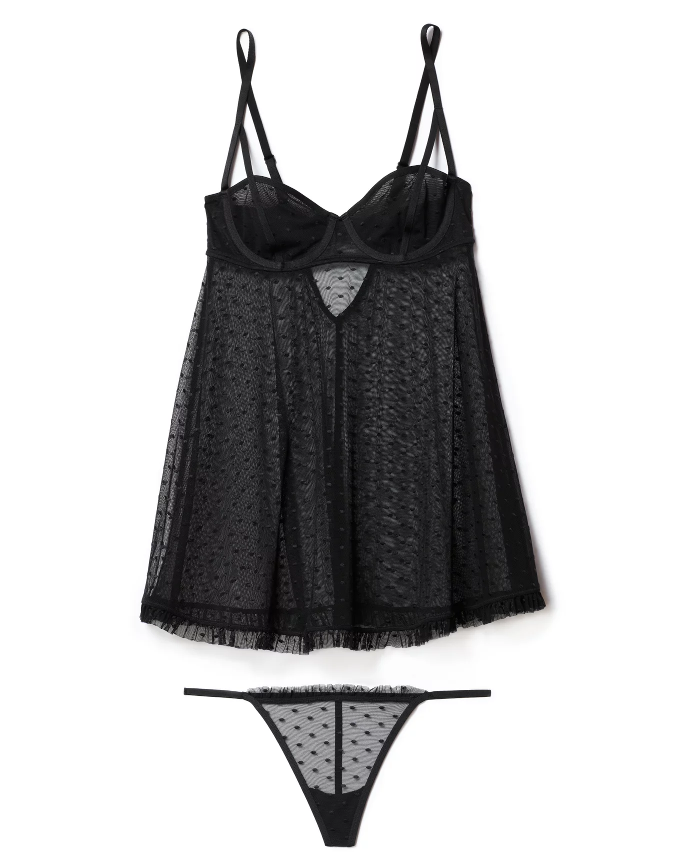 Aubrey Black Unlined Babydoll | Adore Me