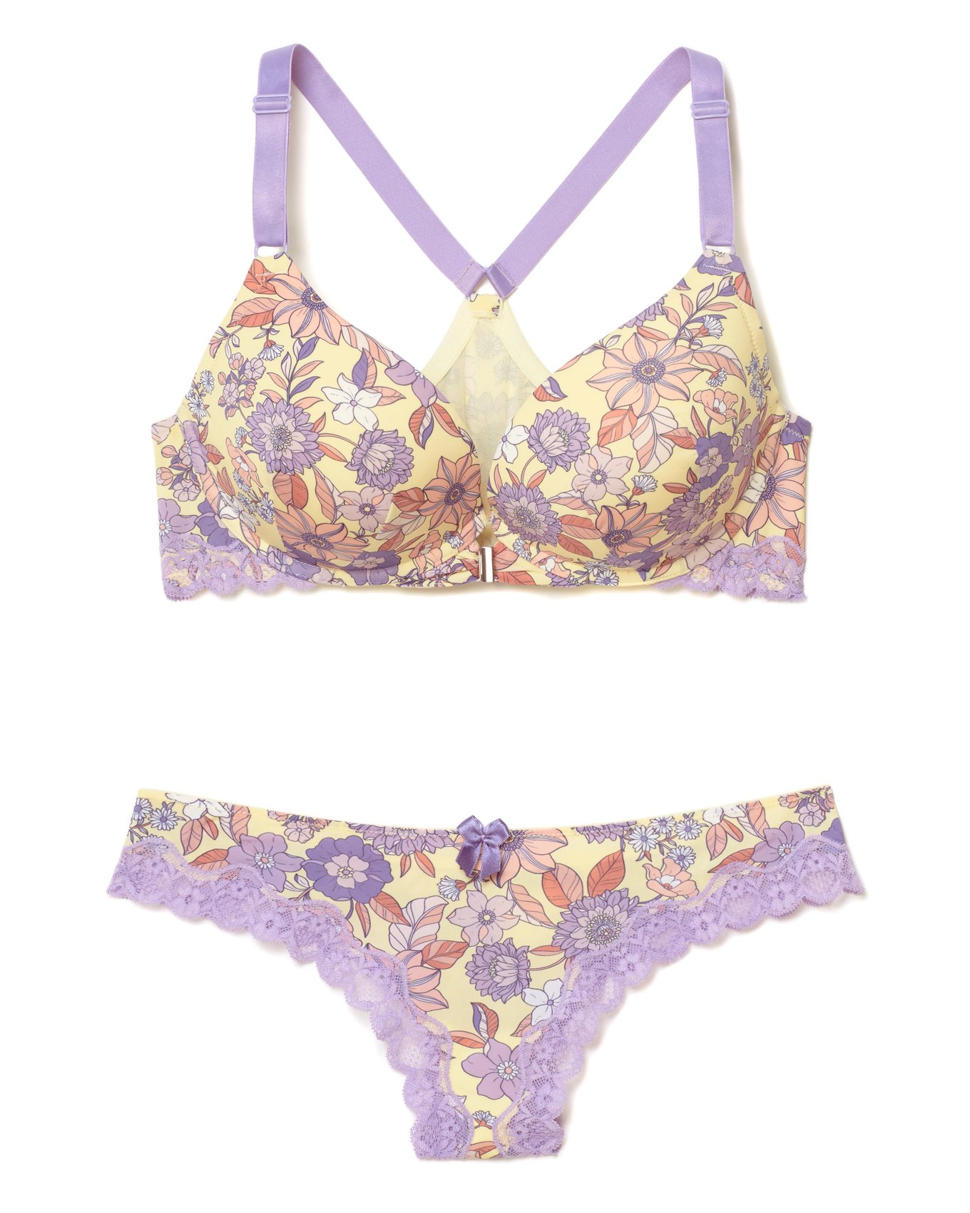 Alexis Floral Yellow Plus Contour Plunge, 38DD | Adore Me