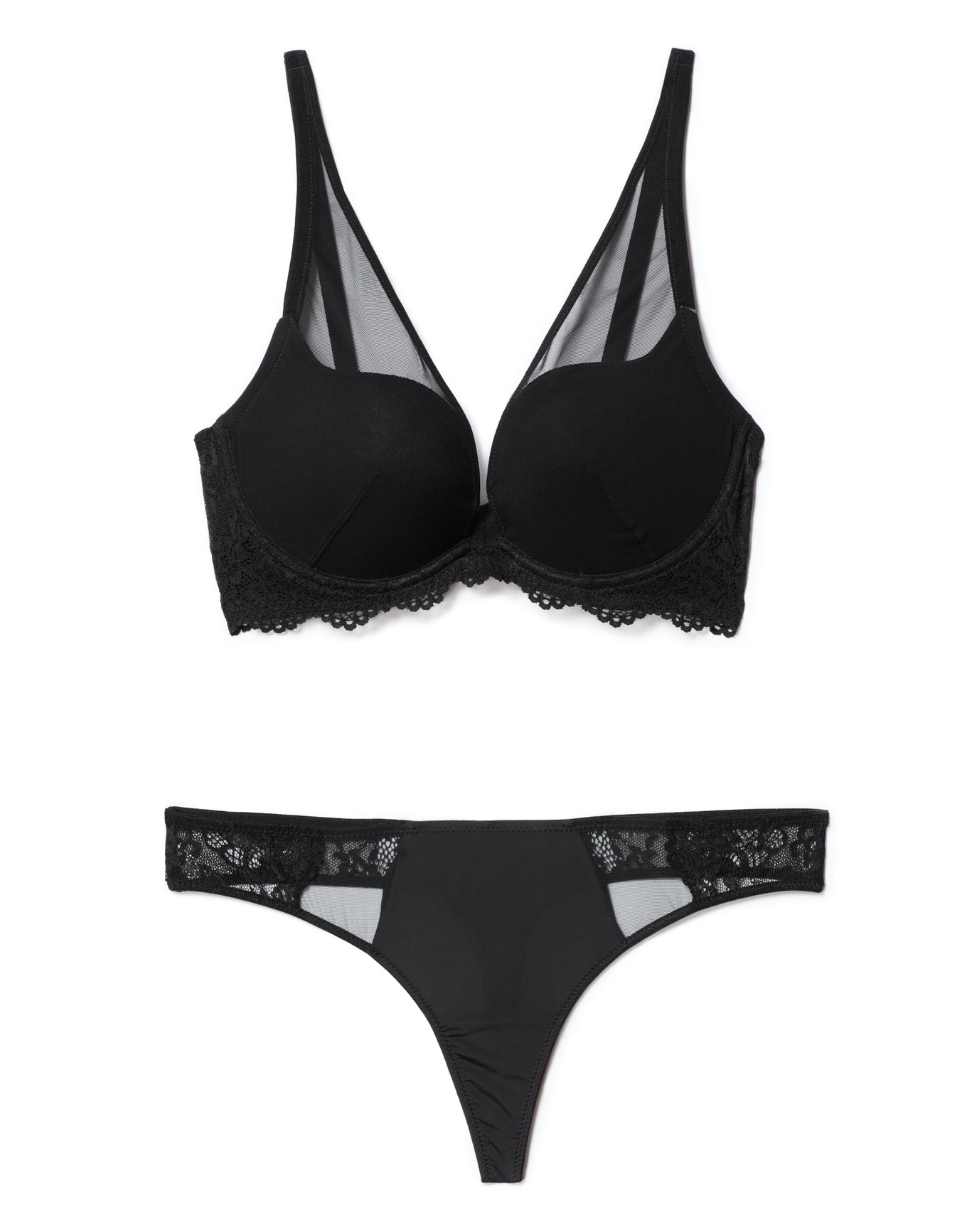 Joslyn Black Push Up Plunge, 32A-38B | Adore Me