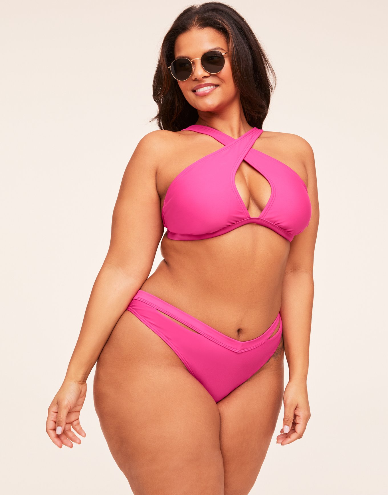 Demi Dark Pink 2 Plus Bikini set, XL-4X