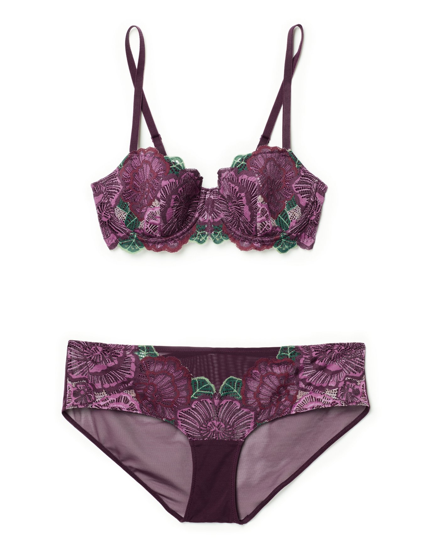 【mauve】Magnolia Tulle Lace Bra Set E65&S Info】Magnolia Tulle Lace Bra Set、Le Fleurage Bra Set