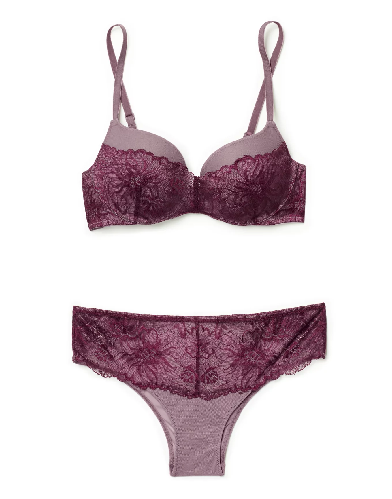 Violet dark Moulded cotton push-up bra - Buy Online