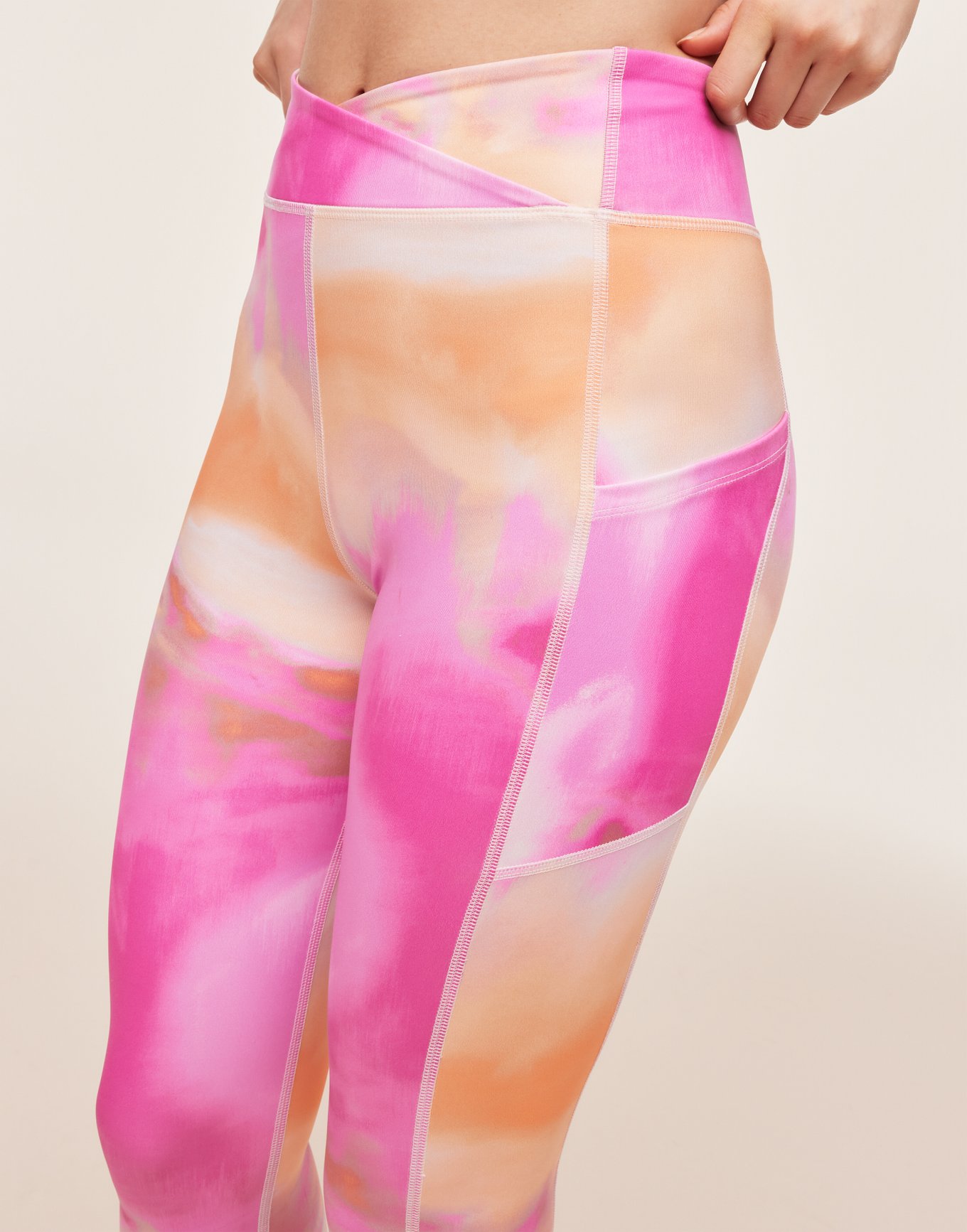 Lotus Crossover Legging Watercolor Pink Lotus High Waist 7/8 Legging ...
