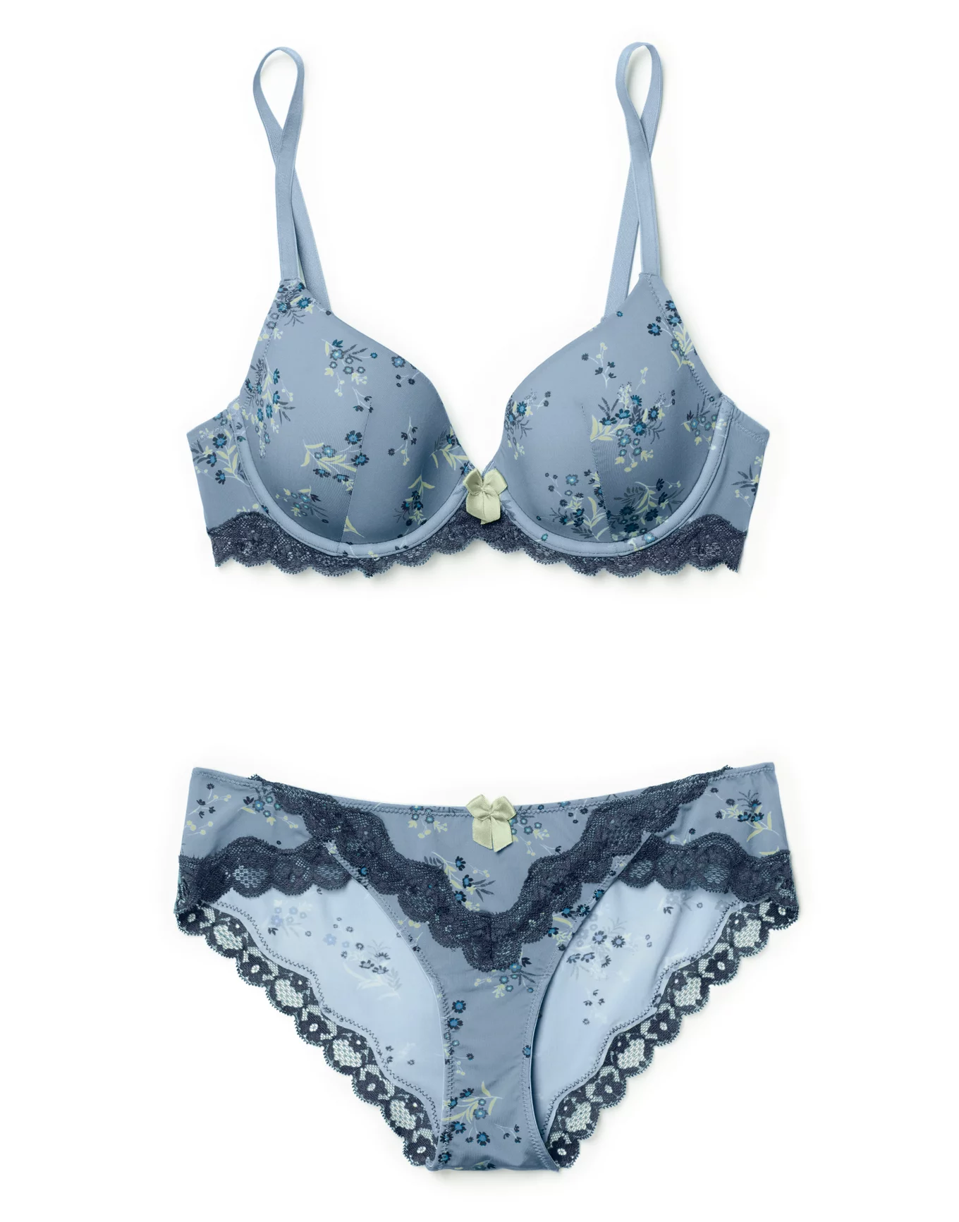 Adore Me Bra (36B) & Panty (Medium) set NWT. Blue lace butterfly