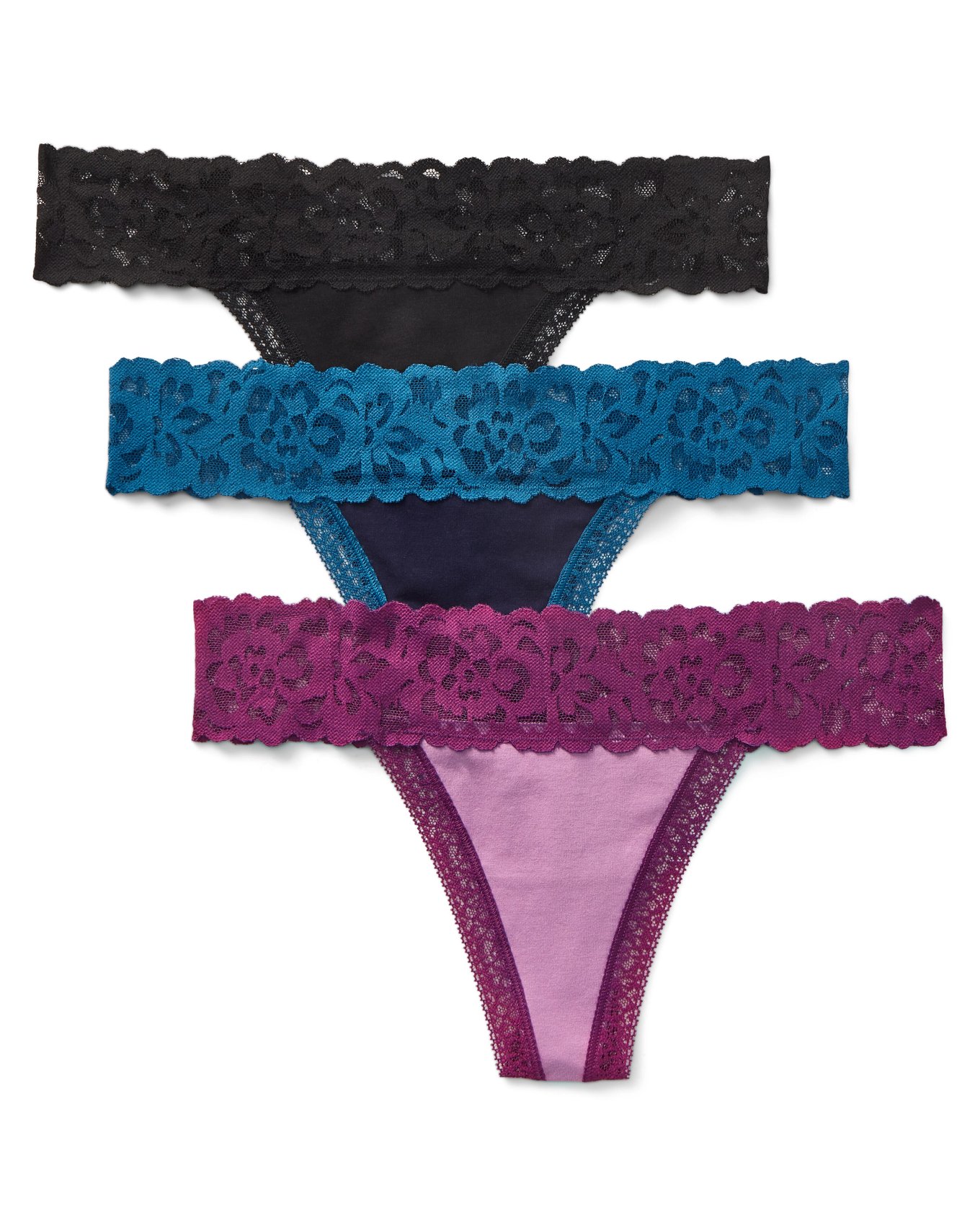 3 Pack C-String Invisible Panty Love C Shape Thongs Strapless