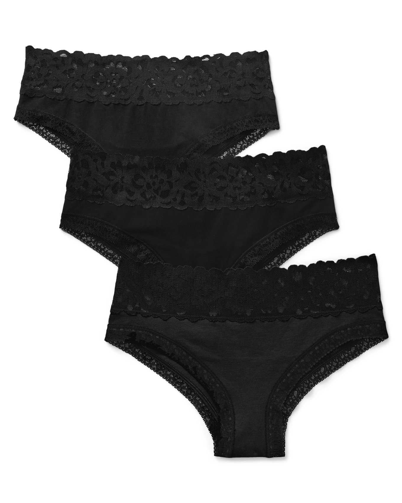 Mackenna Cotton Pack Cheeky Black 2 Cheeky Panties (Pack of 3)