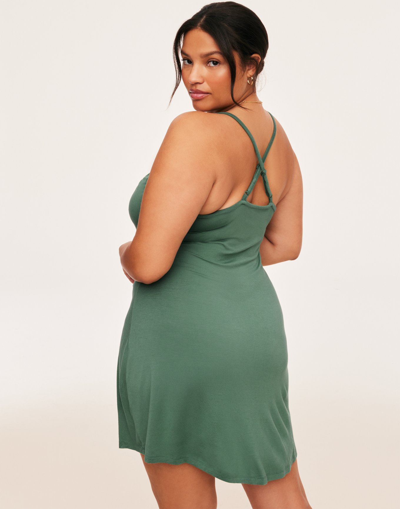 Laylani Dark Green Plus Slip Adore Me
