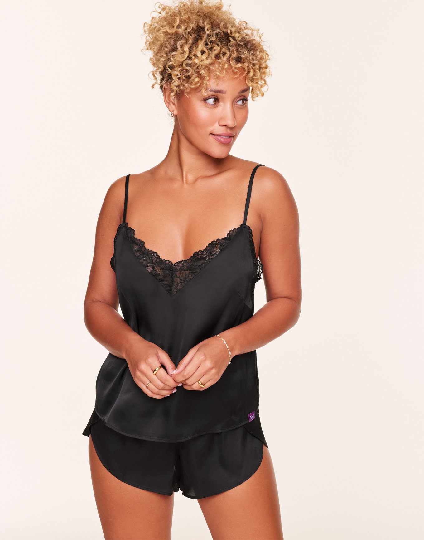Linny Black Camisole and Short Set, XS-XL