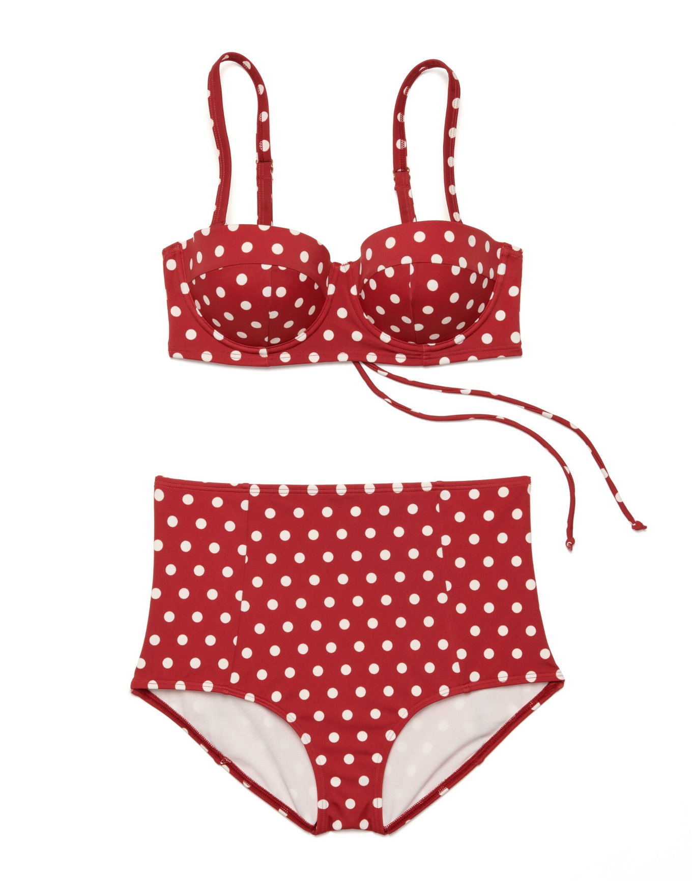 Red polka dot bikini outfit deals