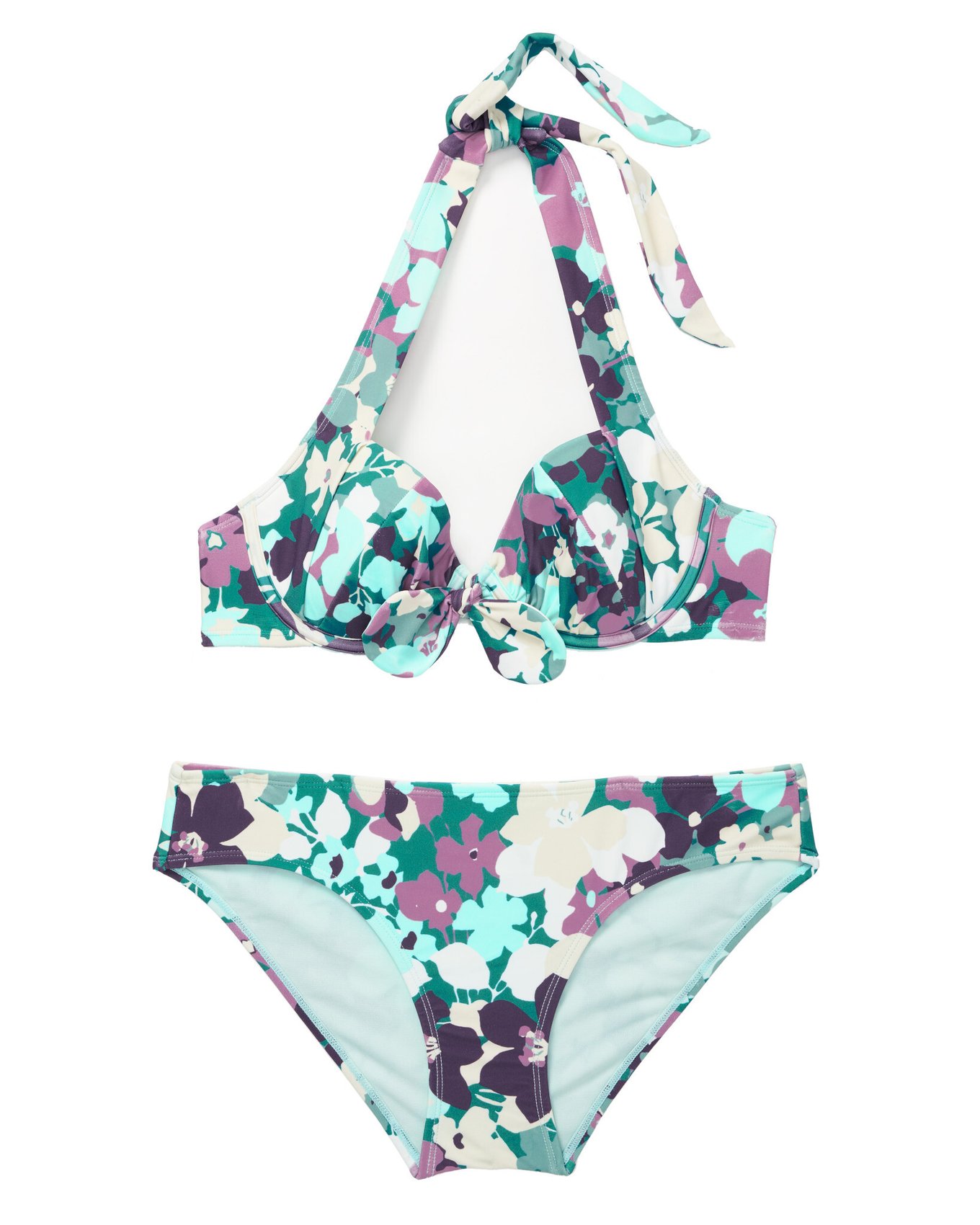 Shelby Floral Green Two Piece Contour Demi Bikini, 32B-38DD | Adore Me