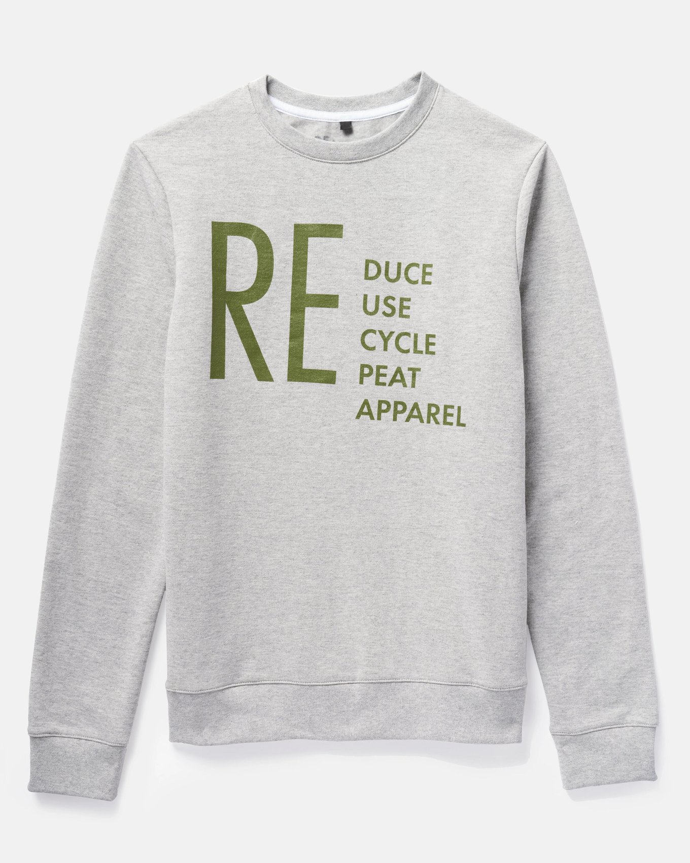 ReApparel Crew Neck Gray Crew Neck Sweatshirt, XL | Adore Me