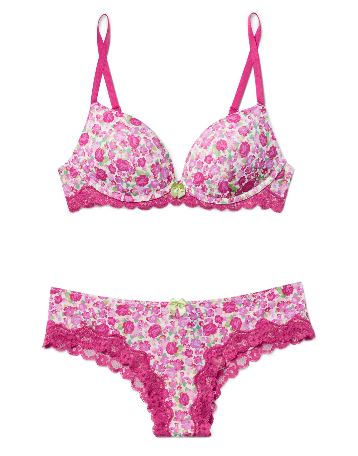 Buy online Pink Floral Bra & Panty Set from lingerie for Women by  Privatelifes for ₹280 at 60% off