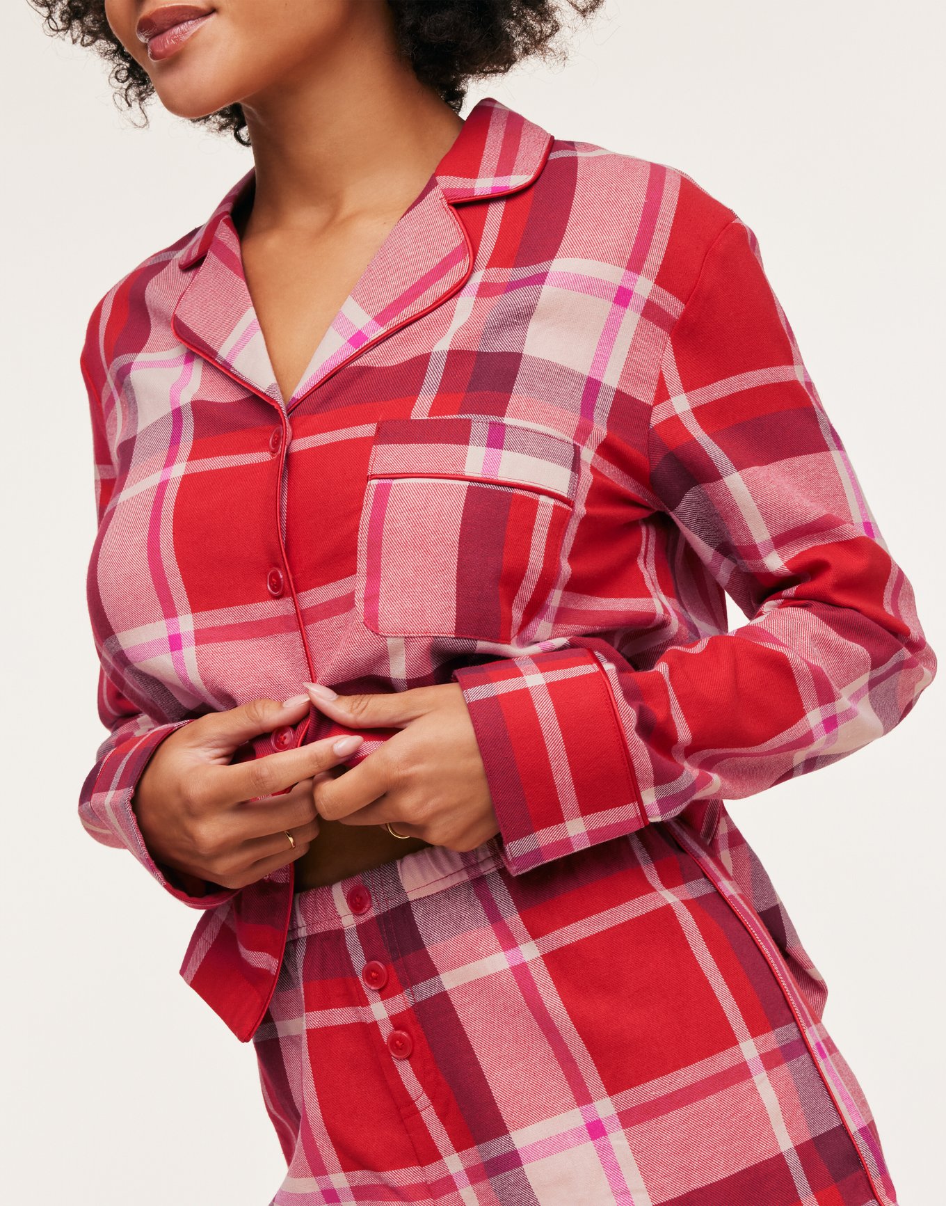 Cecelia Plaid Red 2 PJ Set, XL Adore Me