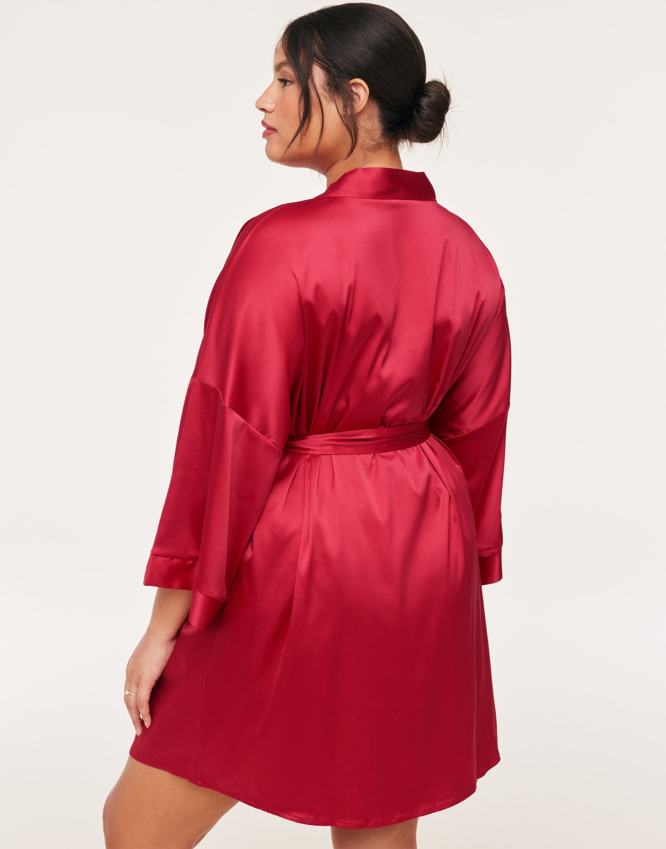 Dark Red Satin Robe | Lingerie & Nightwear | PrettyLittleThing