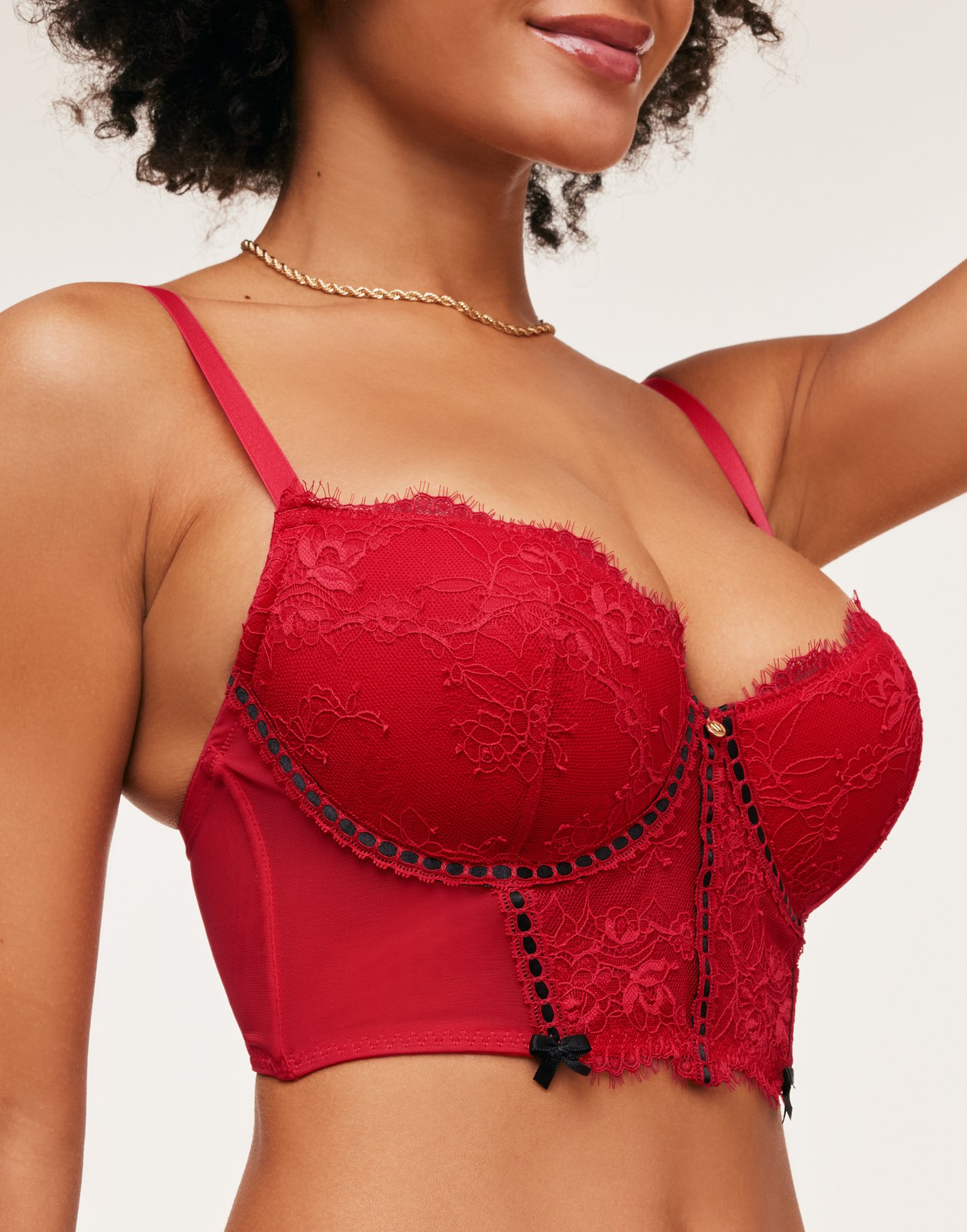 NEW Deep Red Soft Lace Bralette Size XL