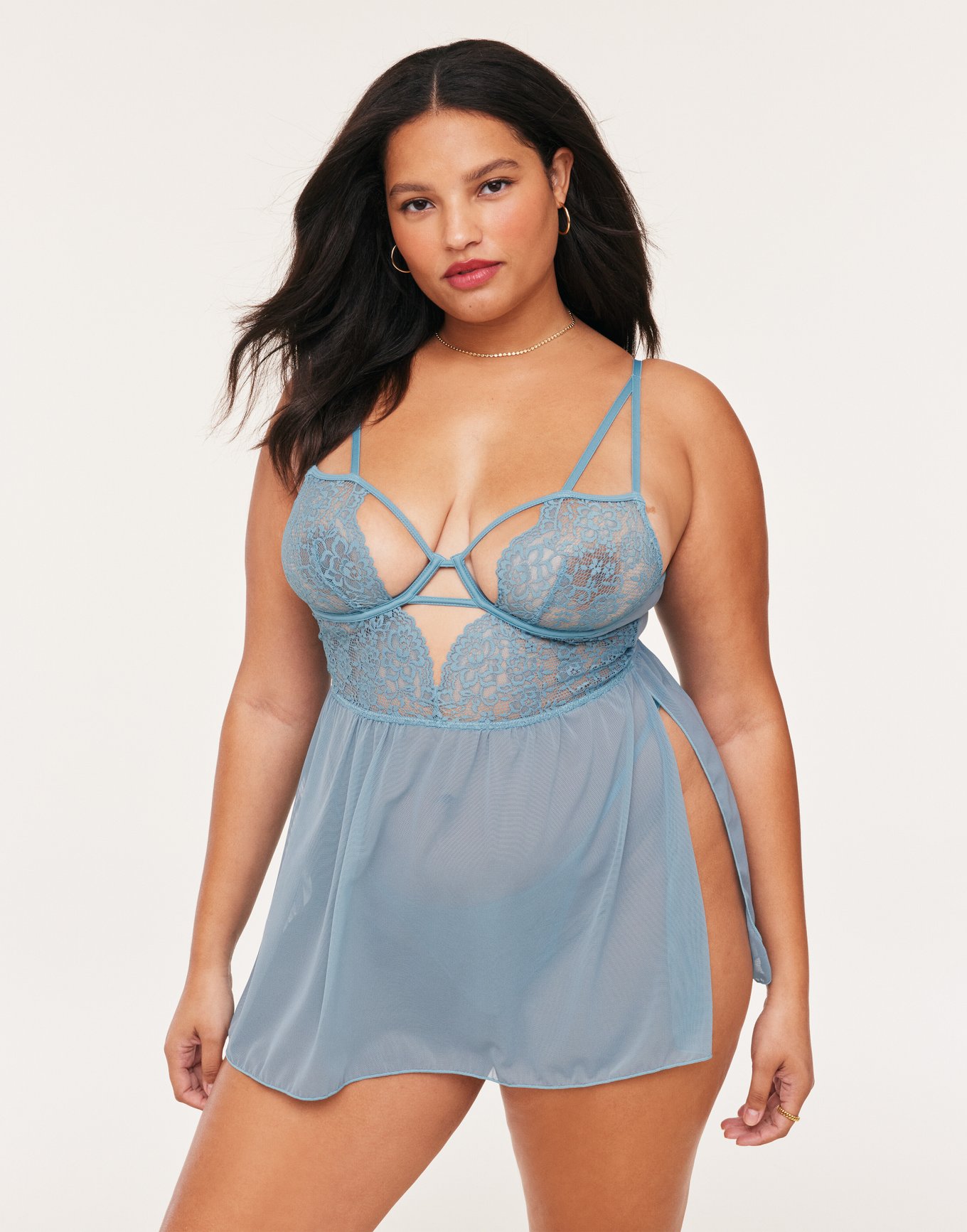 Women Plus Size Lingerie Sexy Lace Underwear Backless Strap Wireless  Bralette Bra and Panty 2 Piece Set Babydoll Bodysuit Blue : :  Clothing, Shoes & Accessories