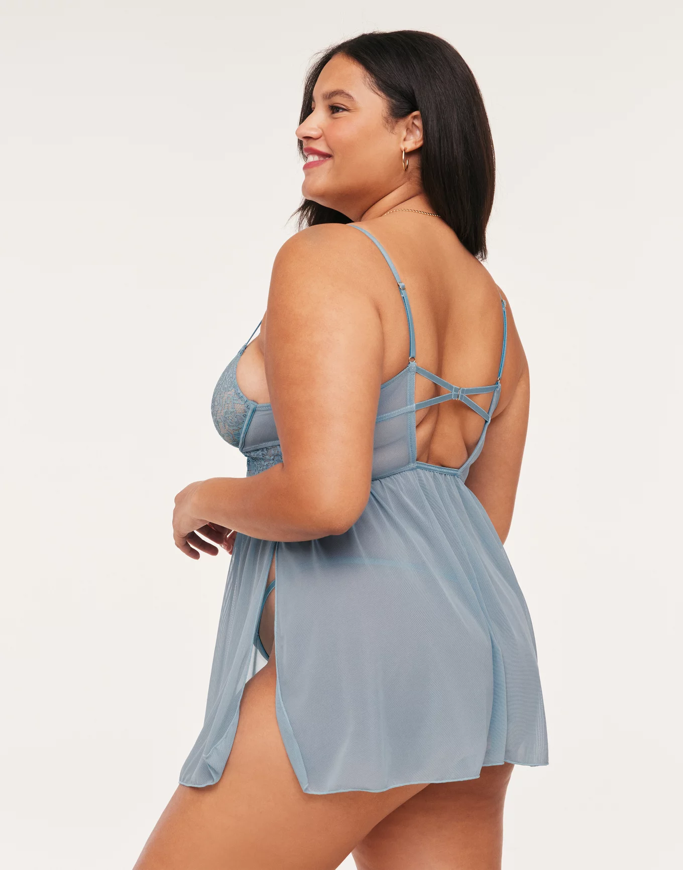 Blue 2 Piece Deep Royal Plus Size Babydoll Sleepwear For Chubby Women Curve  Baby Doll Bridal Lingerie (1 XL) at  Women's Clothing store