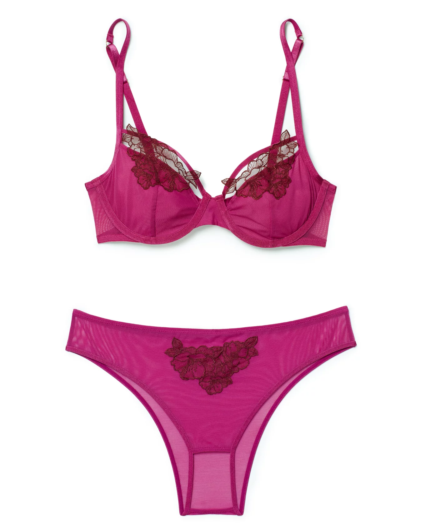 Buy Bodycare Bridal Dark Pink Bra & Panty Lingerie Set online