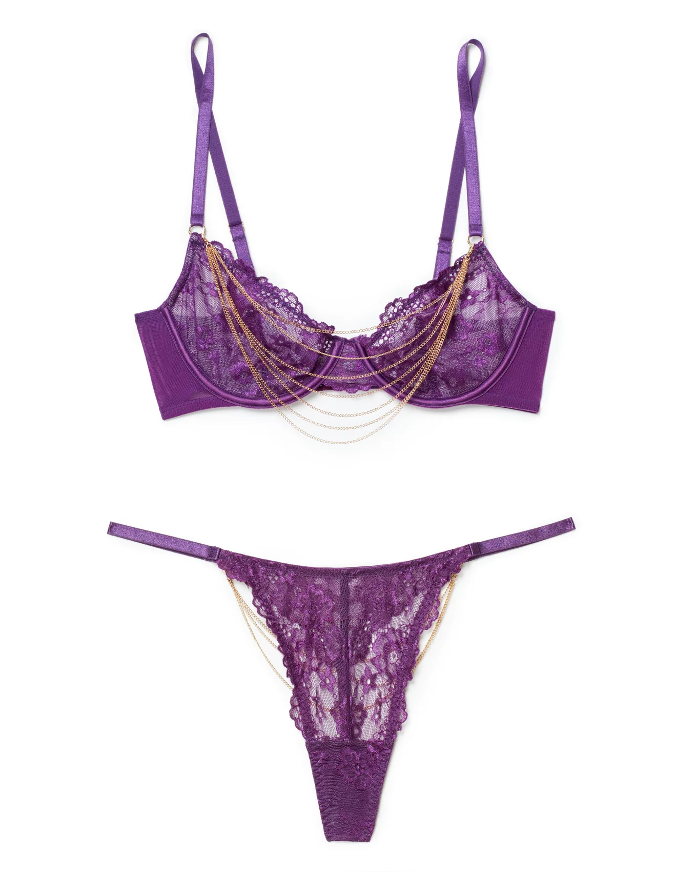 Adore Me Purple Lace Detail Bra Size 30B NWT - $29 New With Tags - From Cady