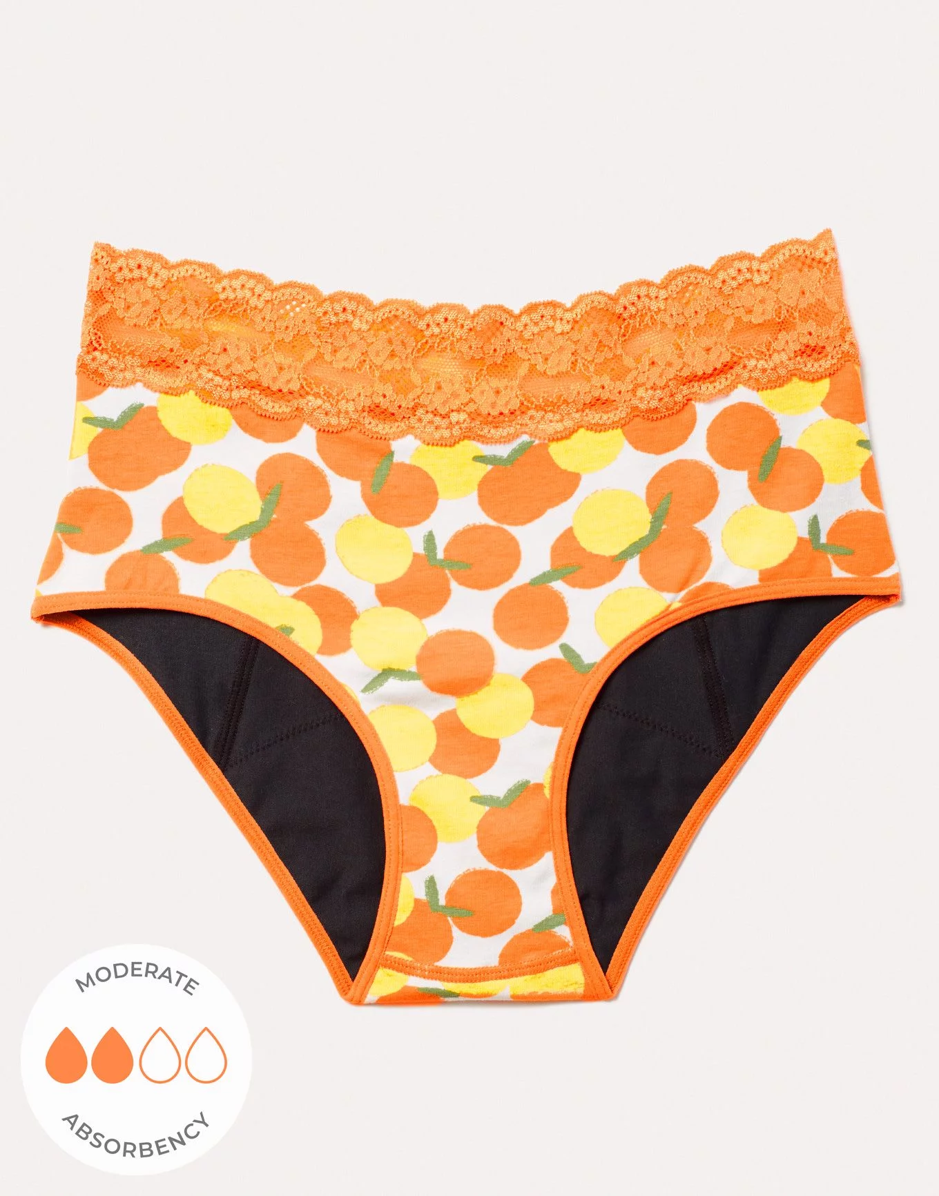 Ella Midi Brief Dark Orange Plus Period Panties, 0X-4X