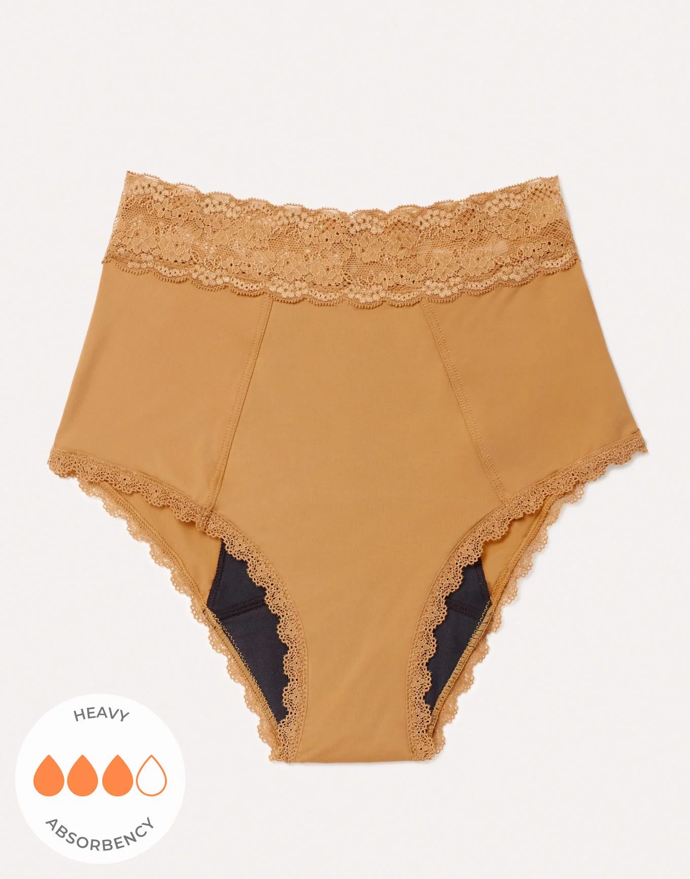 Amelia High Waisted Brown Period Panties, XS-XL