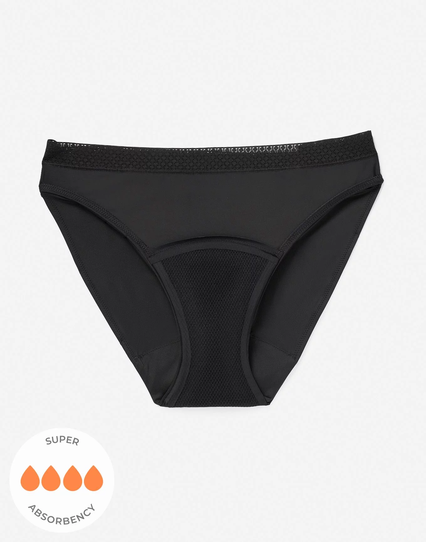 Buy Low Waist Bikini Panty in Black with Inner Elastic - Cotton