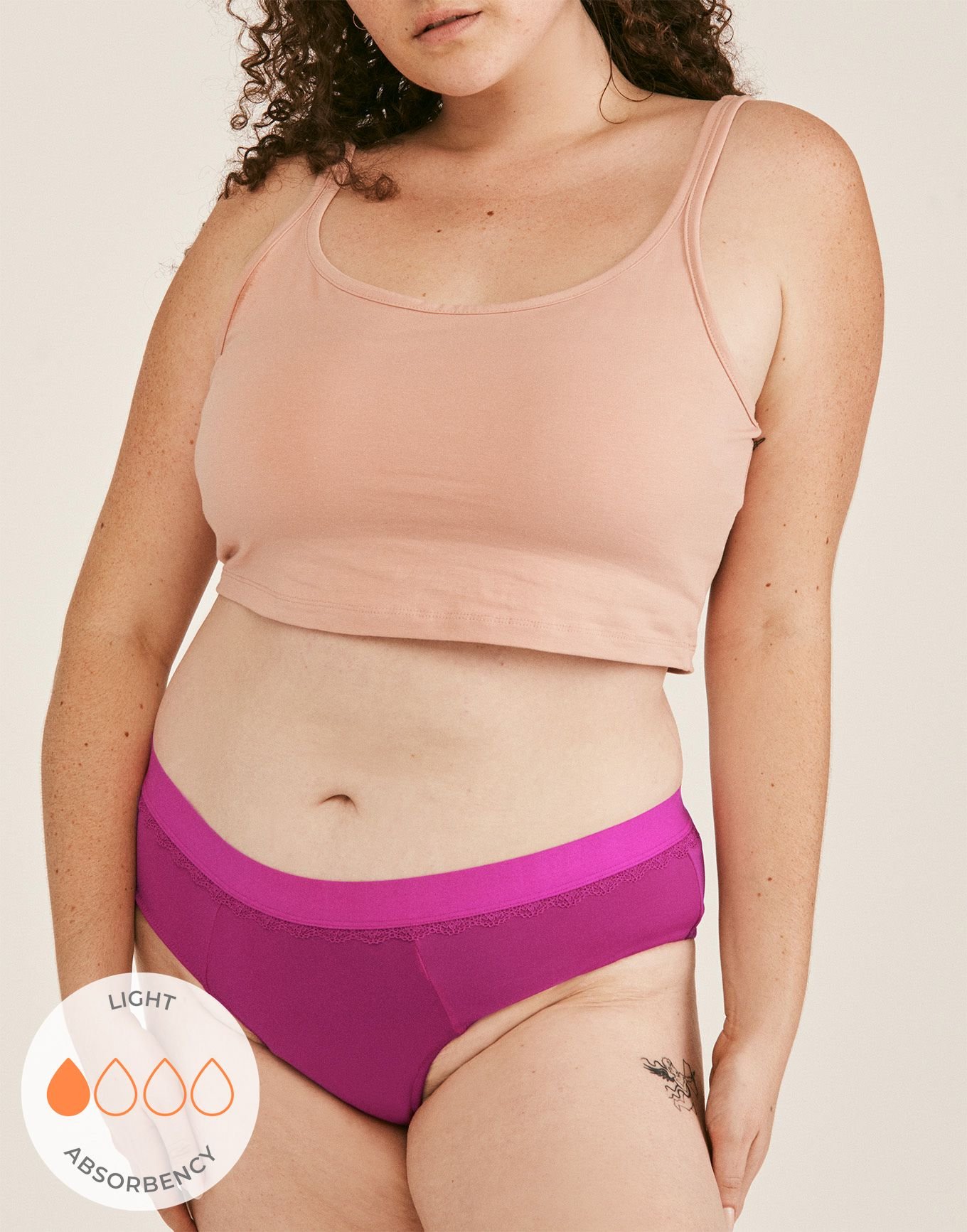 Cindy Cheeky Dark Pink Plus Period Panties, 1X-3X | Adore Me