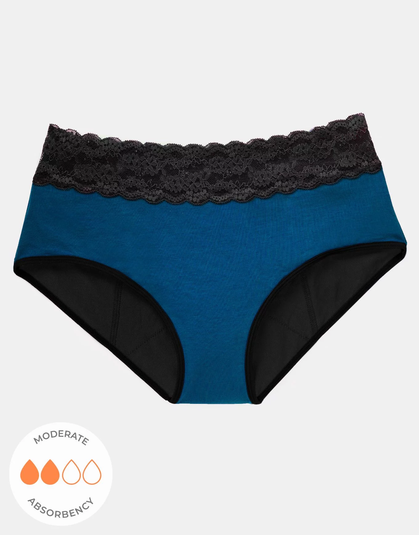Ella Midi Brief Dark Blue Plus Period Panties, 1X-4X