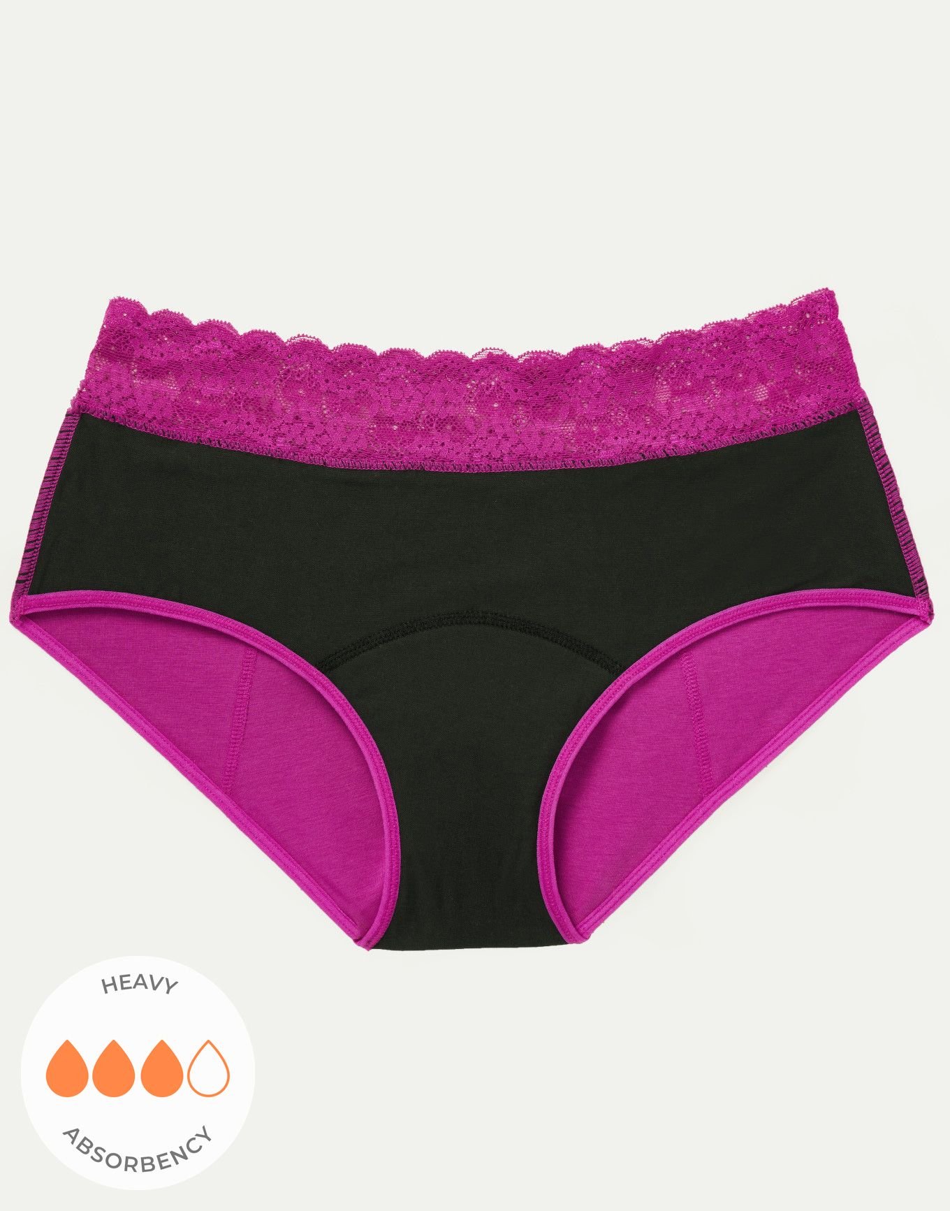 Ella Midi Brief Dark Pink Plus Period Panties, 4X