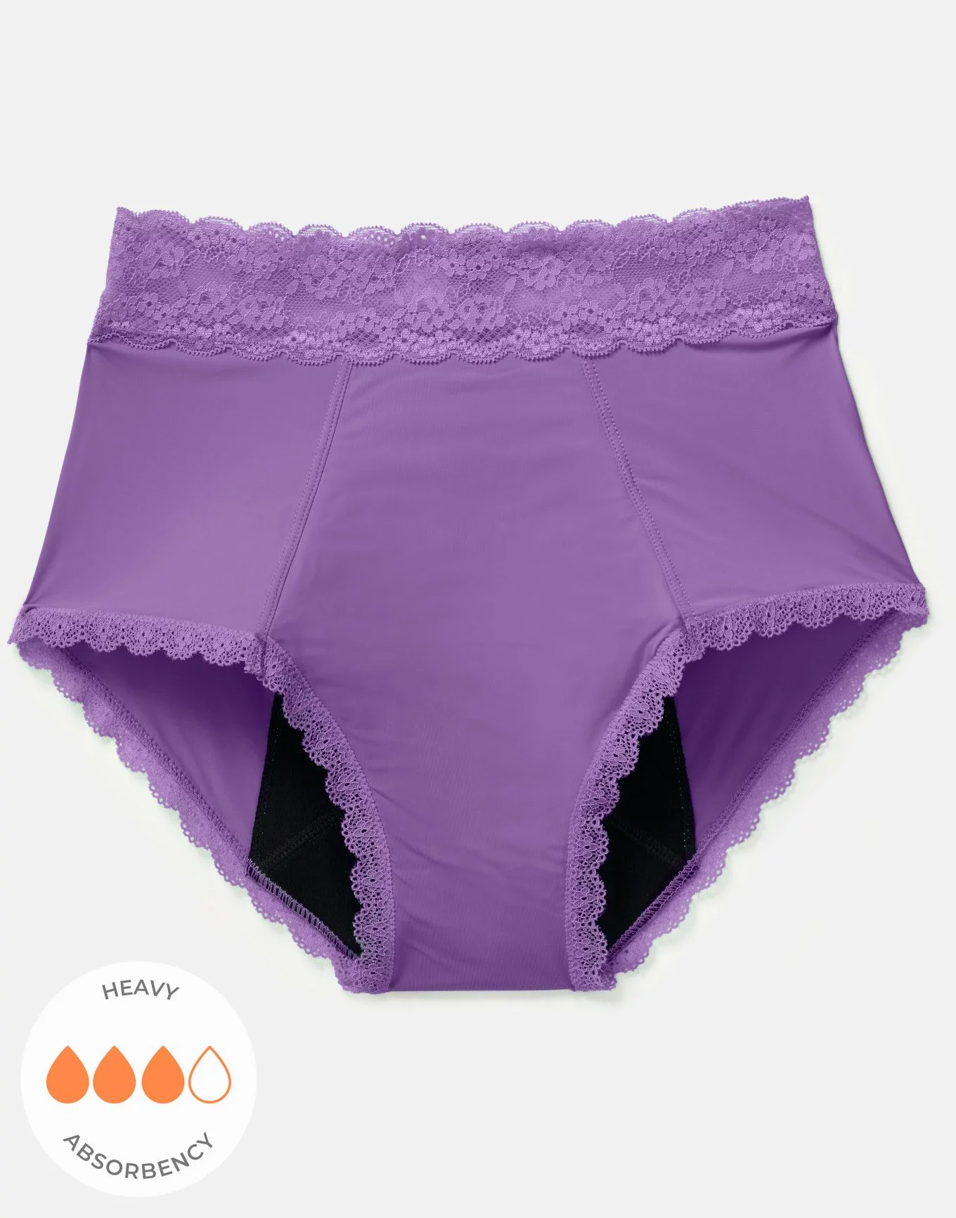 Amelia High Waisted Dark Purple Plus Period Panties