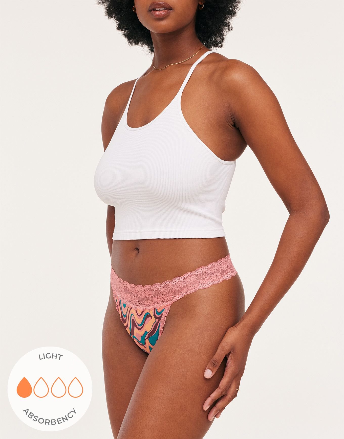 Lily Thong Convo Pink Period Panties, XSXL Adore Me