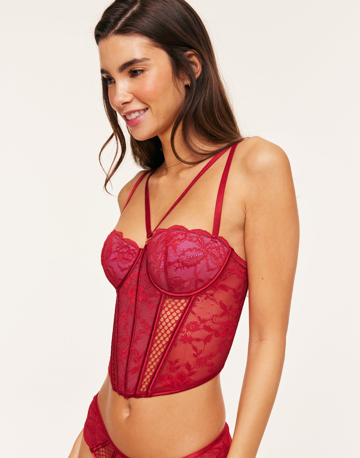 Dominika Dark Red Contour Bustier Top, 36D Adore Me