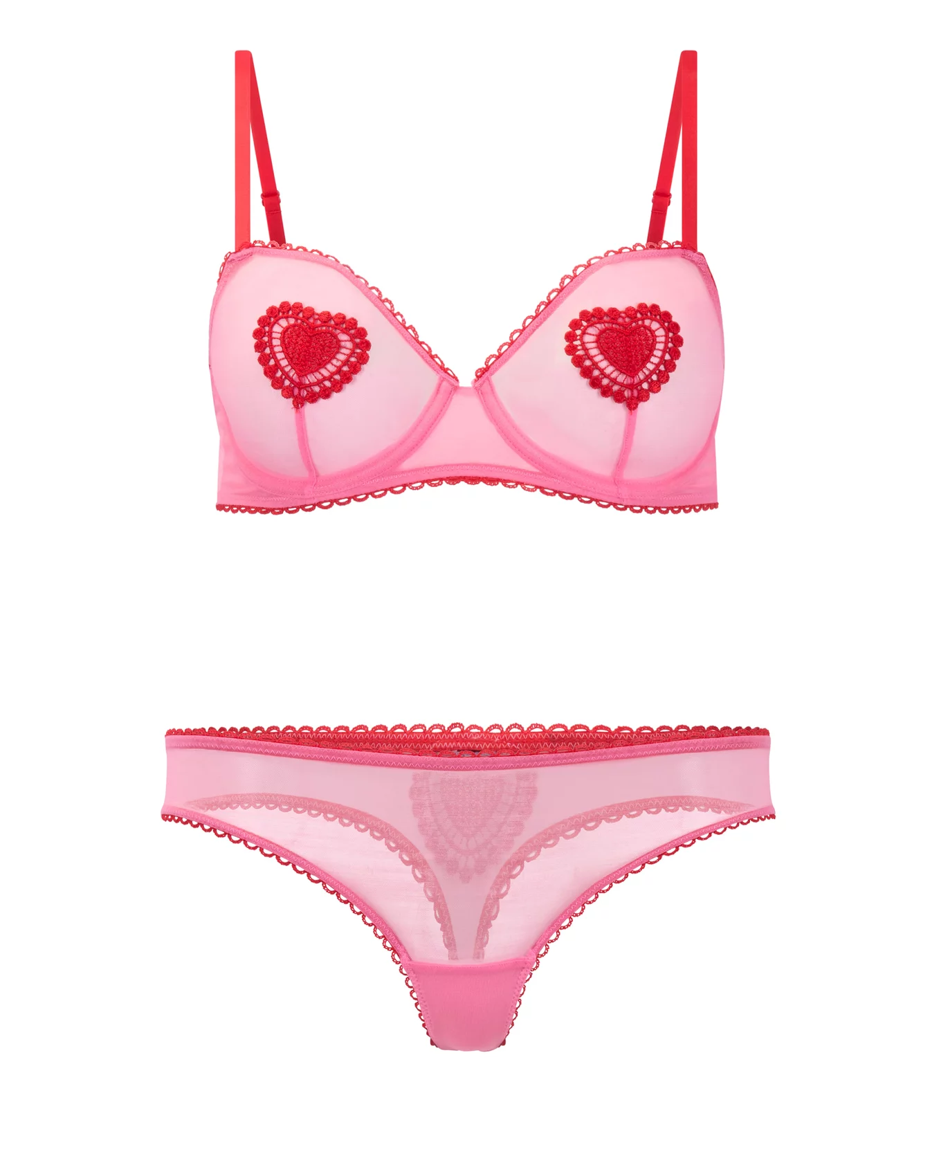 Buy Women's Hosiery Bra and Panty Set (Color-Pink,Size38) Online