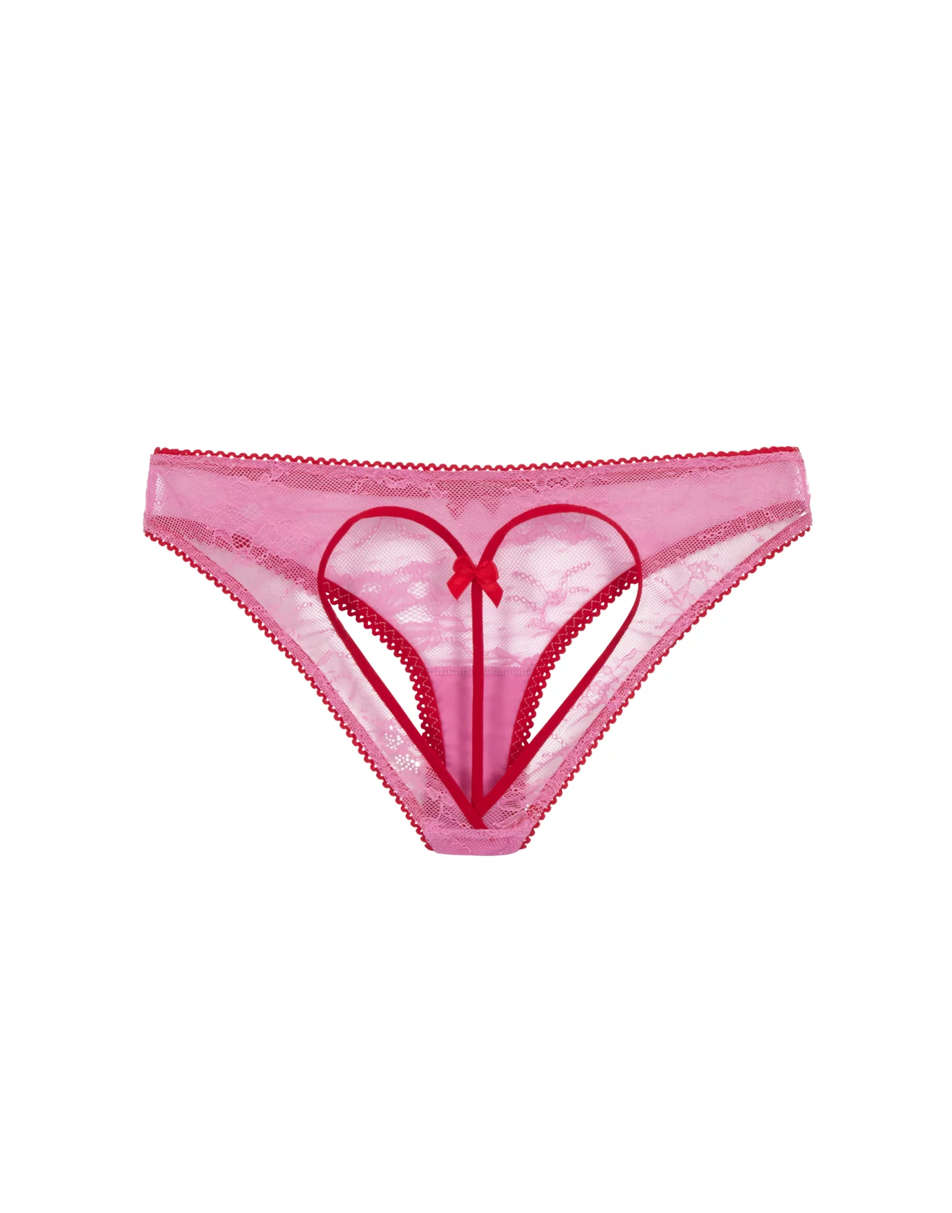 Cotton Essentials Lace-Trim Cheeky Panty in Pink & Purple