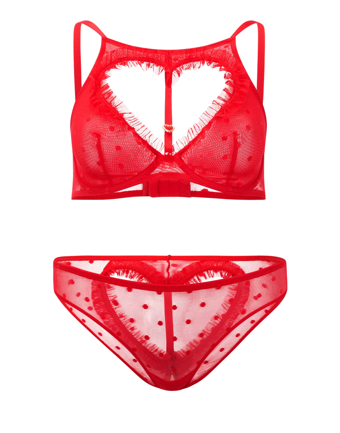 Ladies Red Underwear - A Bra And Panties Stock Photo, Picture and