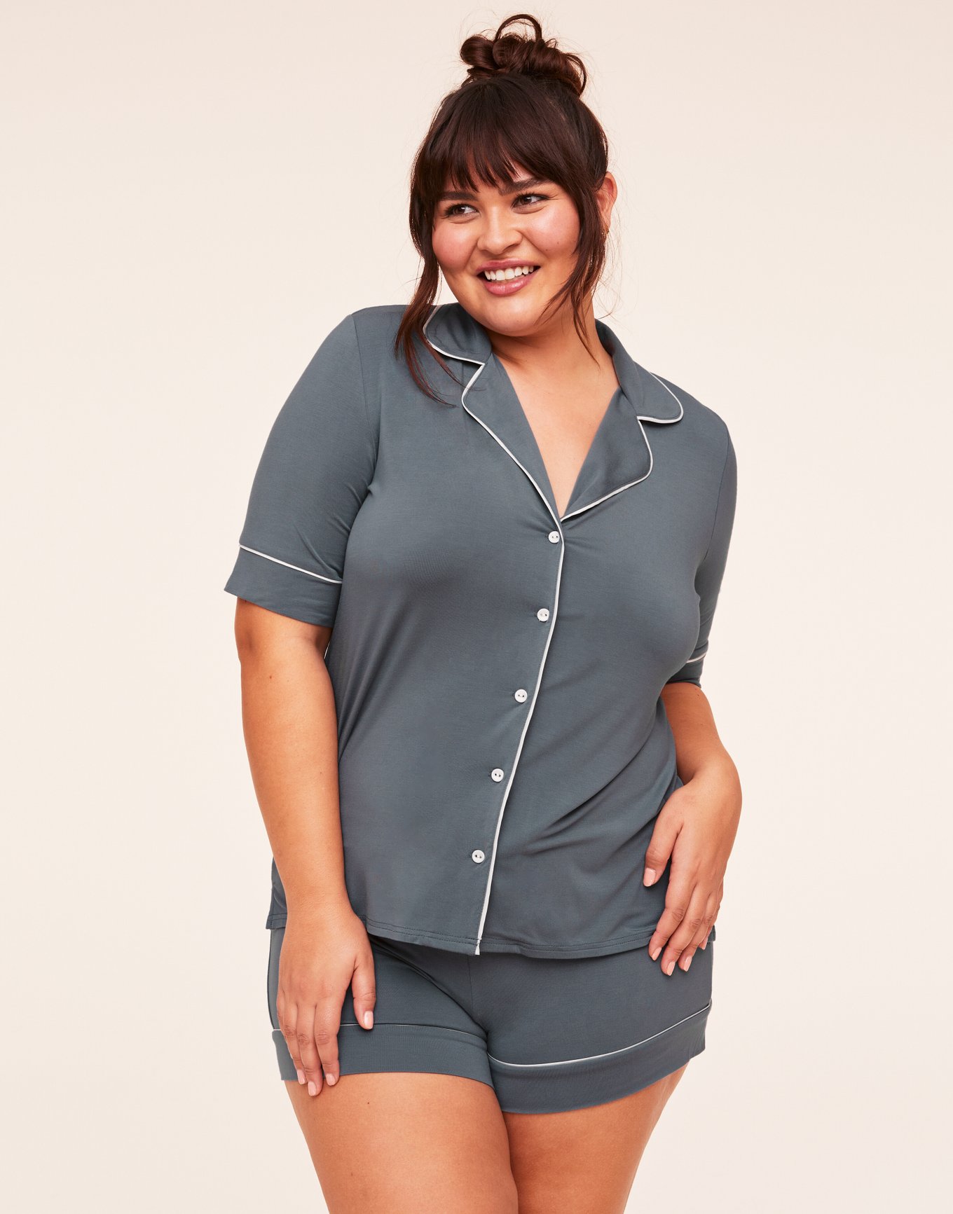 Lucky Brand Womens T-Shirt Plus Size XL Gray Star Print Soft Knit Short  Sleeve