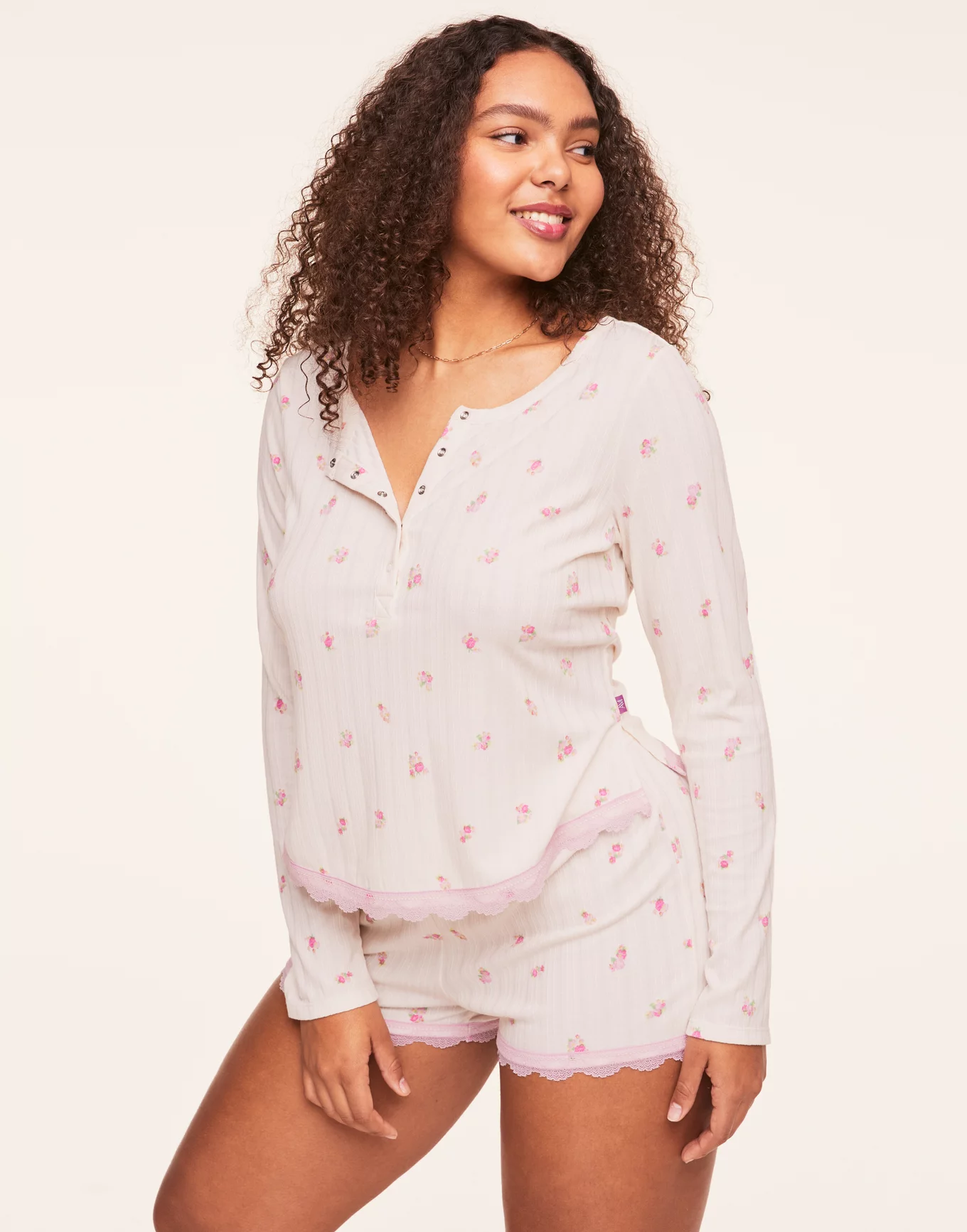 Jacquard Star Oversized Pajama Shirt and Short Set