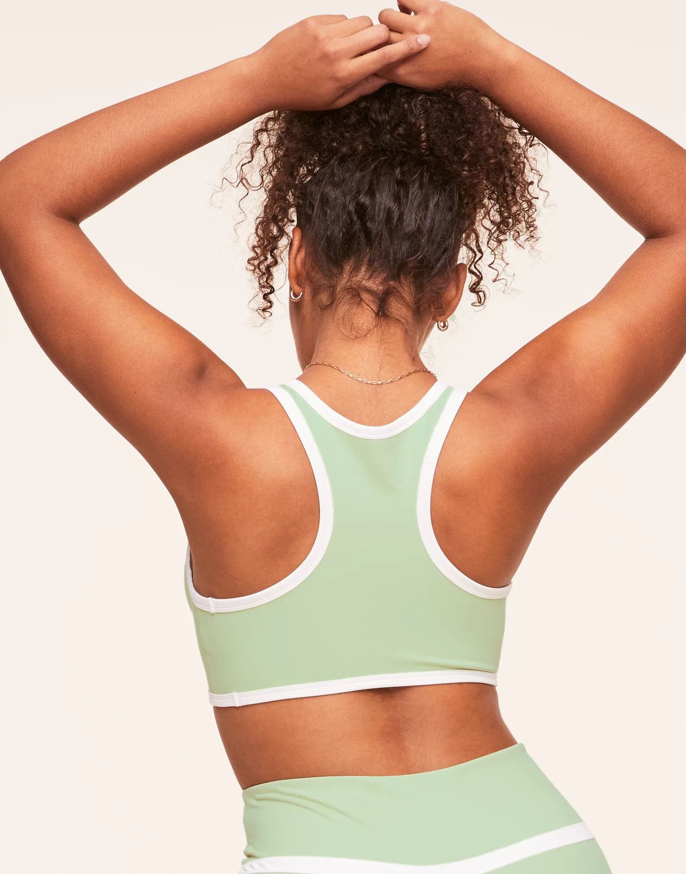 Khaki Green Fitness Bra Top with removable pads, perfect for the gym