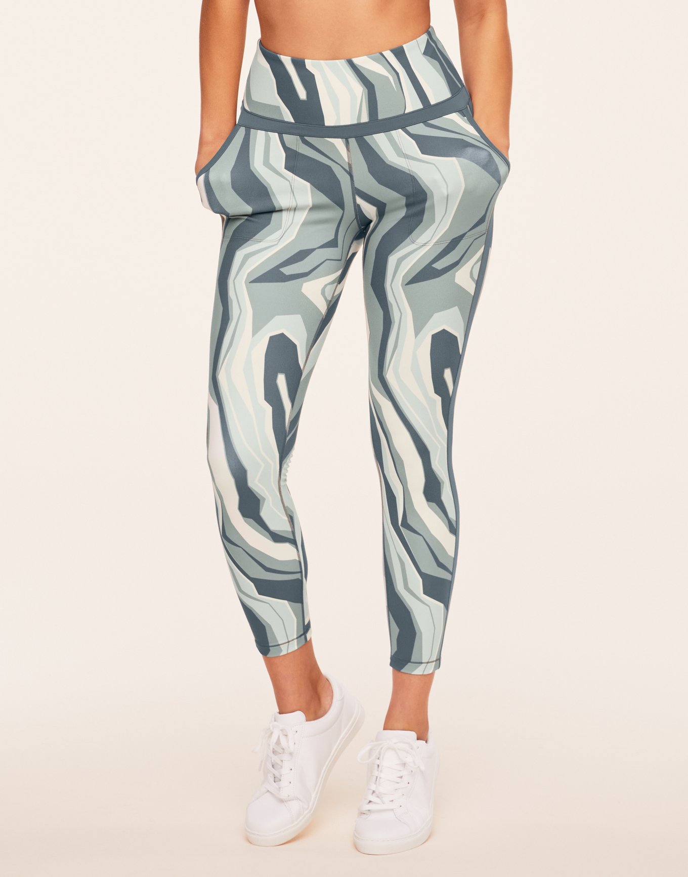 Ardene Super Soft Printed High Waist Leggings in Khaki | Size |  Polyester/Elastane