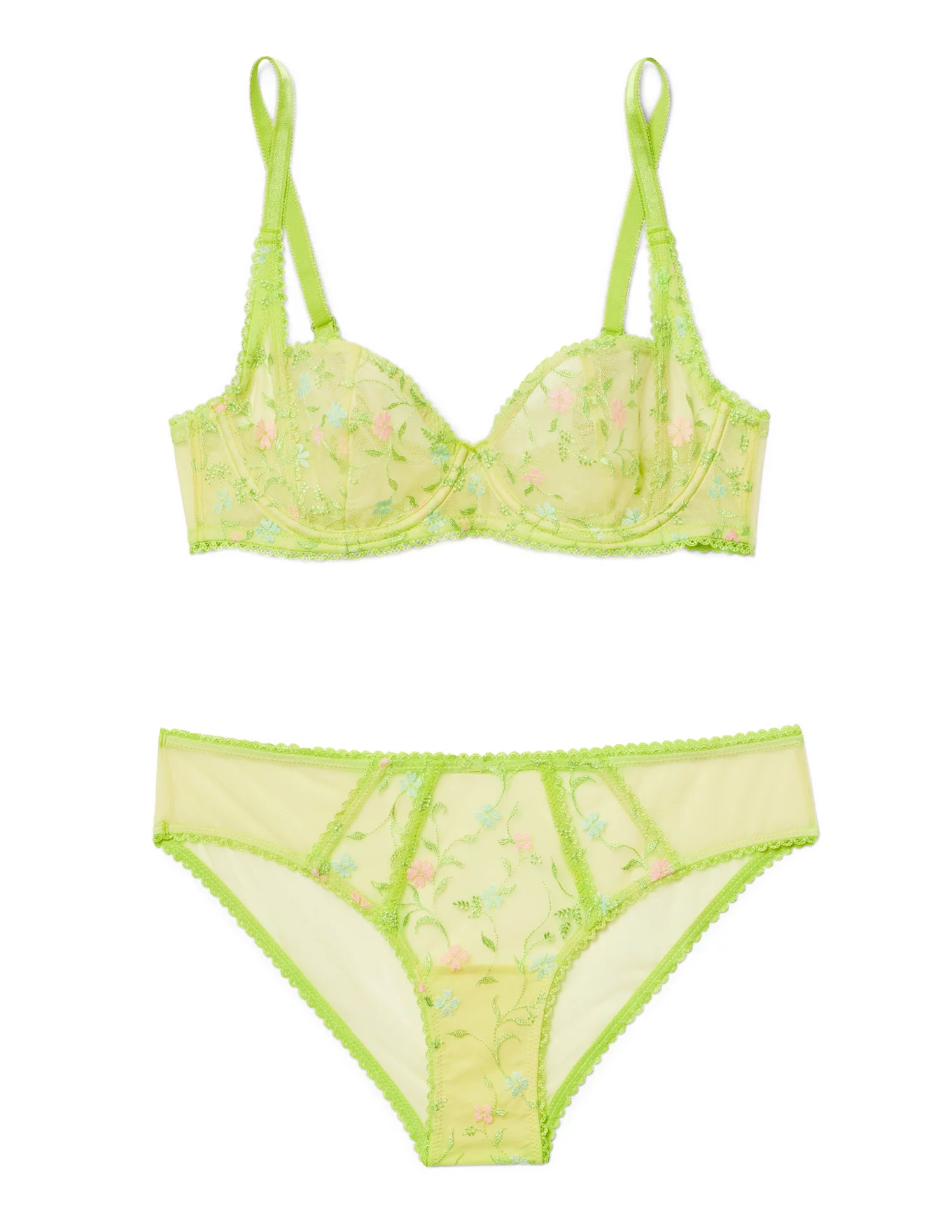 Rosa Floral Yellow Plus Unlined Balconette, 38DD-46DDD | Adore Me
