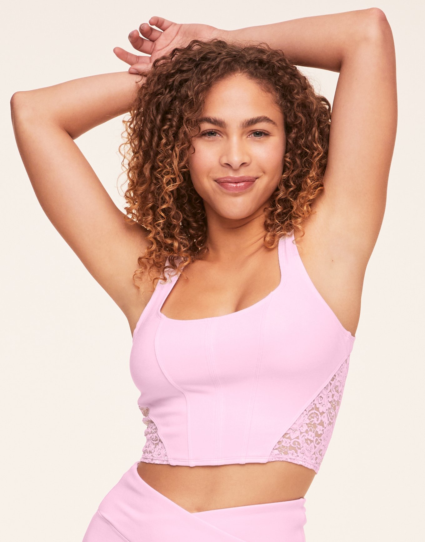 Lightly Lined Full Coverage Lounge Tank Bra - Dusty pink