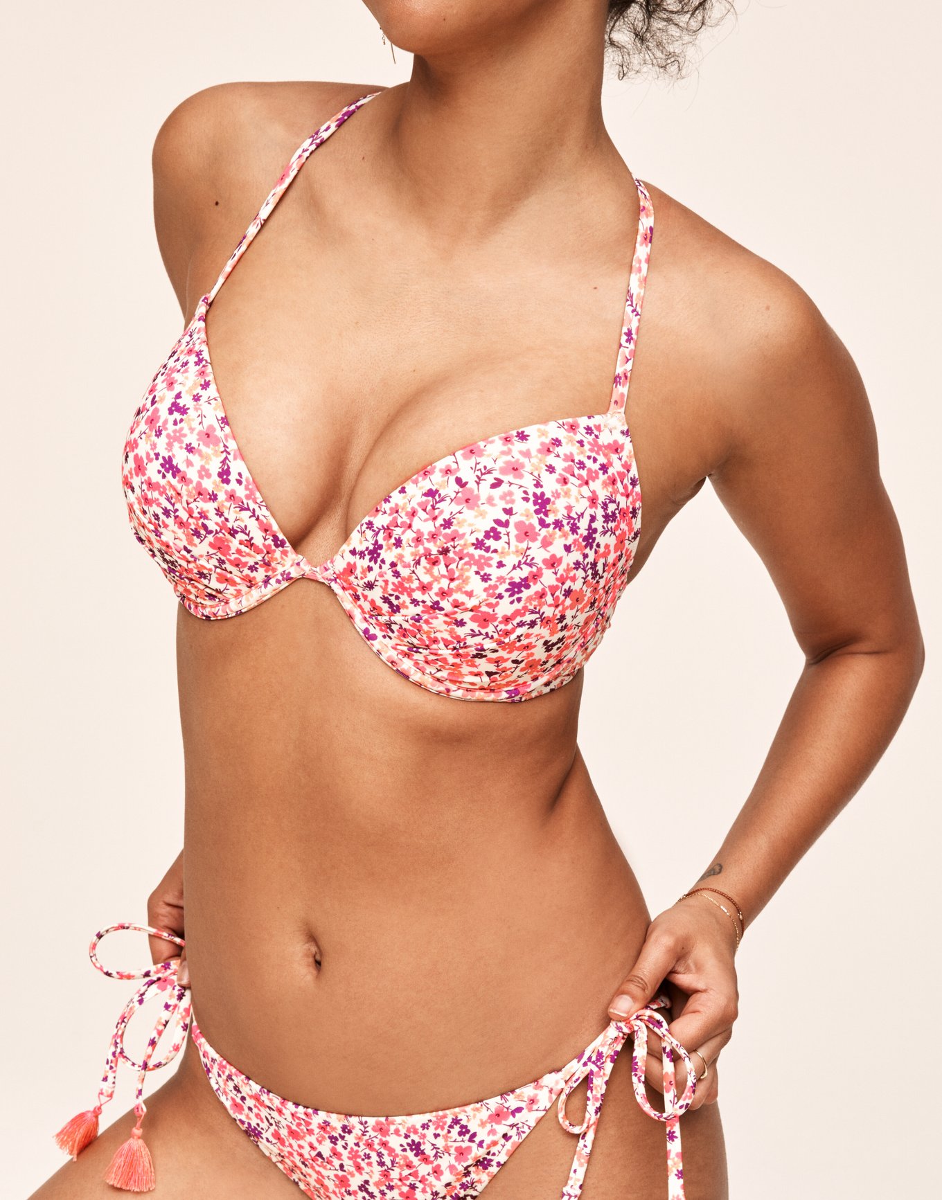 Victoria's Secret Angel Pushup Convertible Swimsuit-36D Bikini Top Paisley