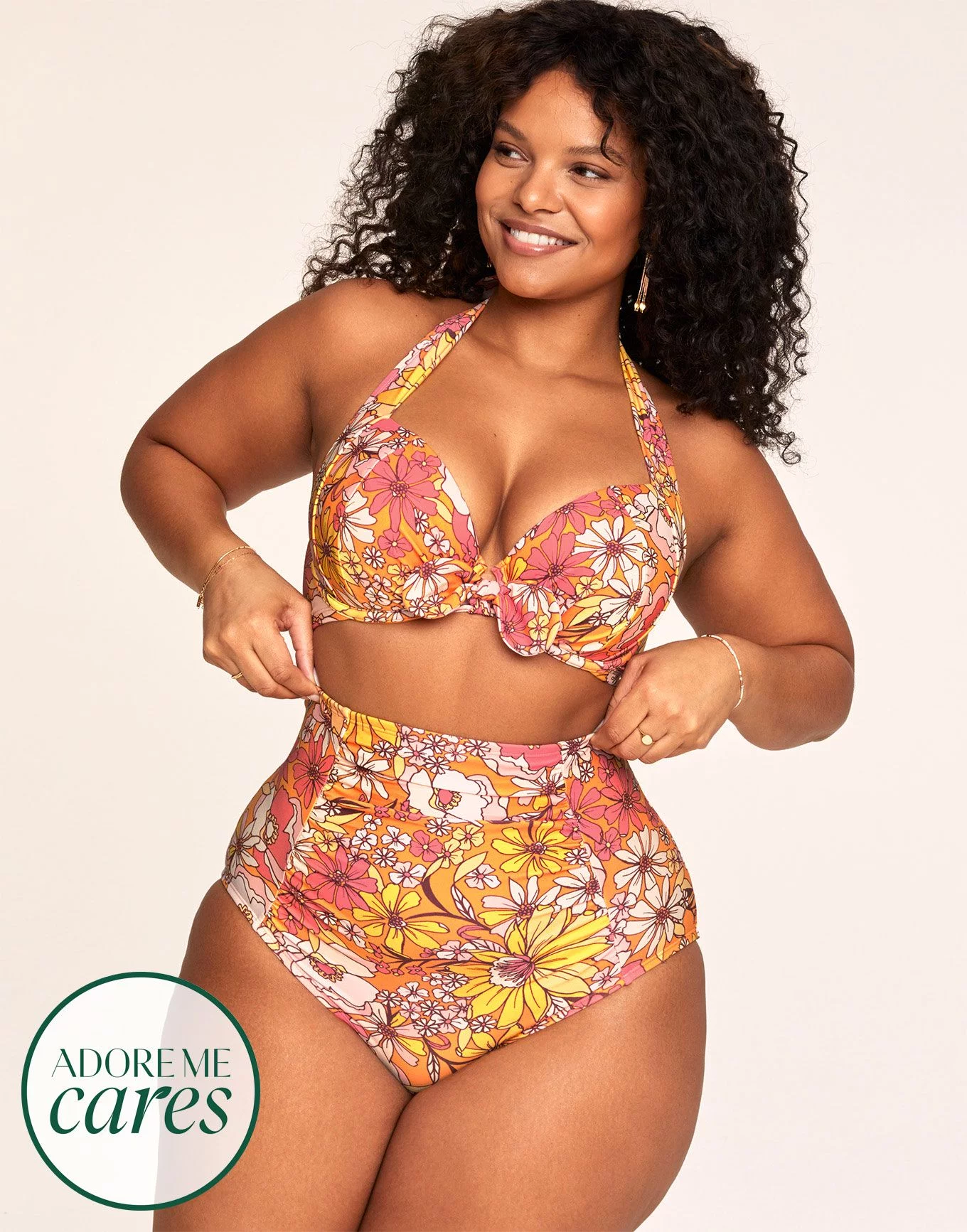 Plus Size Swimsuit Top with Bra Back - Vintage Floral – Swimsuits